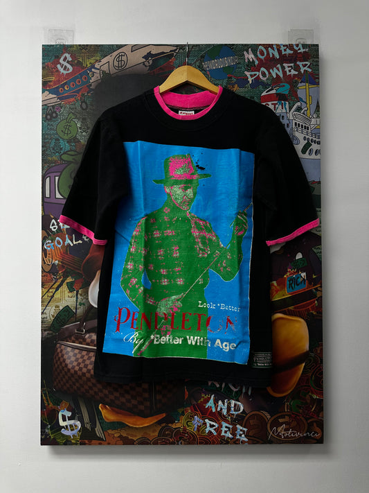 Better With Age Pendleton Novel Tee Black Pink New Medium With Tags