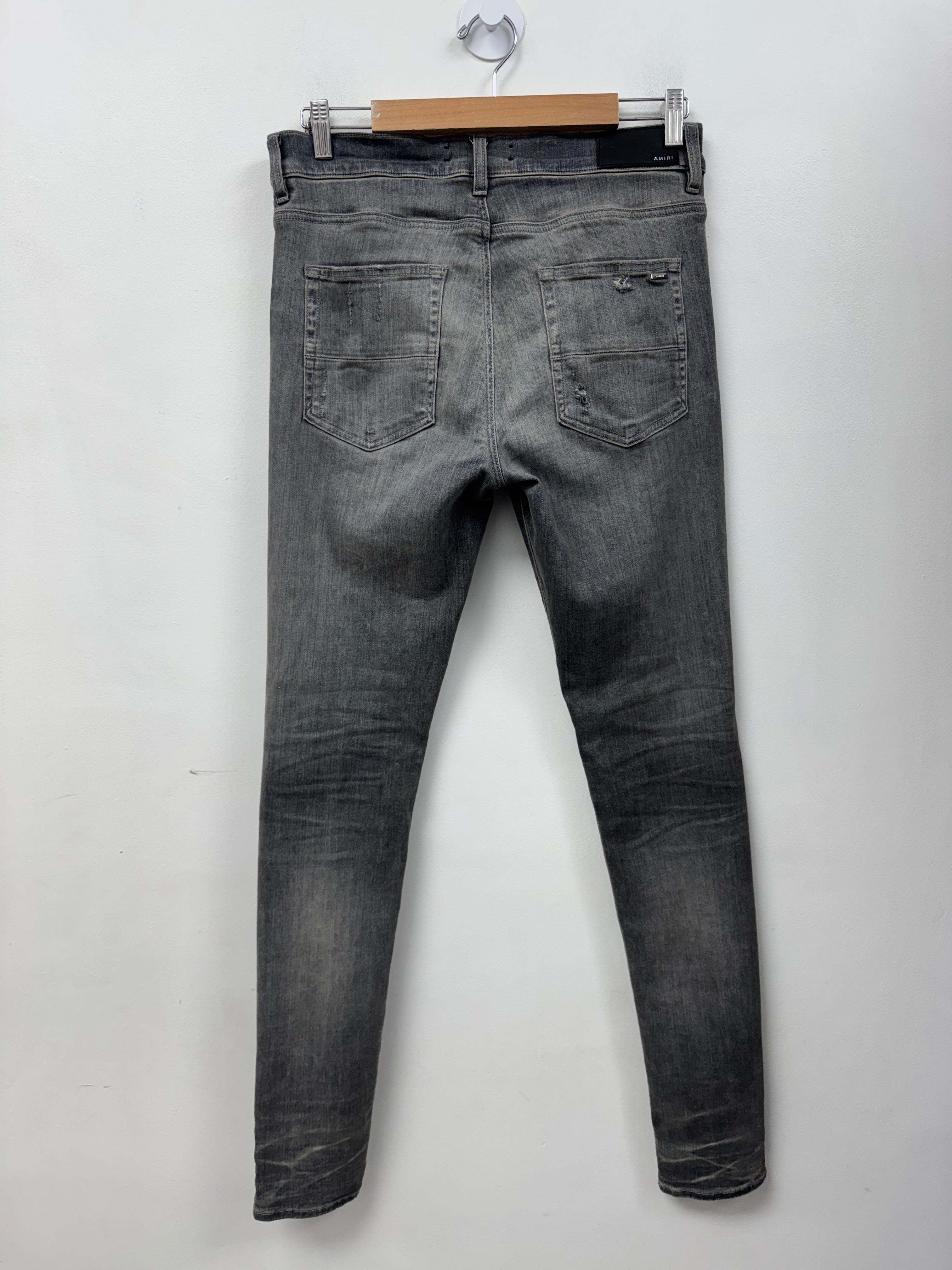Amiri MX1 Grey Playboy Patch Jeans