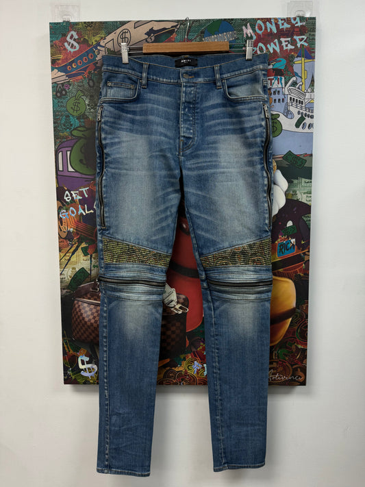 Amiri Indigo Paisley Jeans