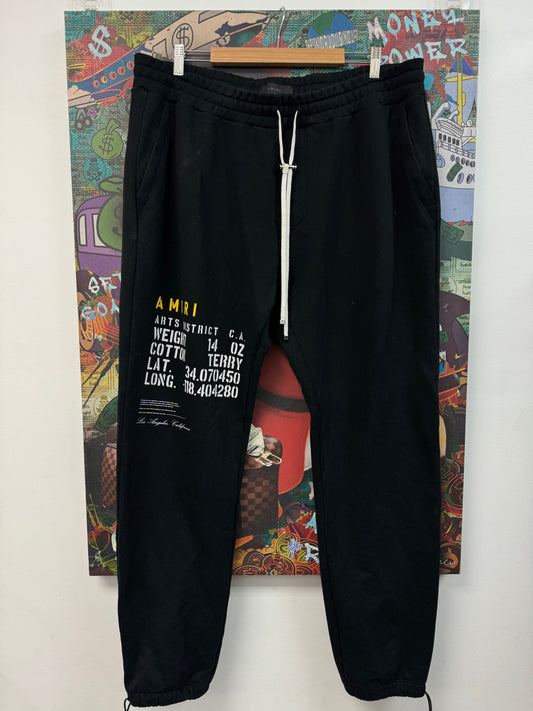 Amiri District Logo Yellow Black Jeans