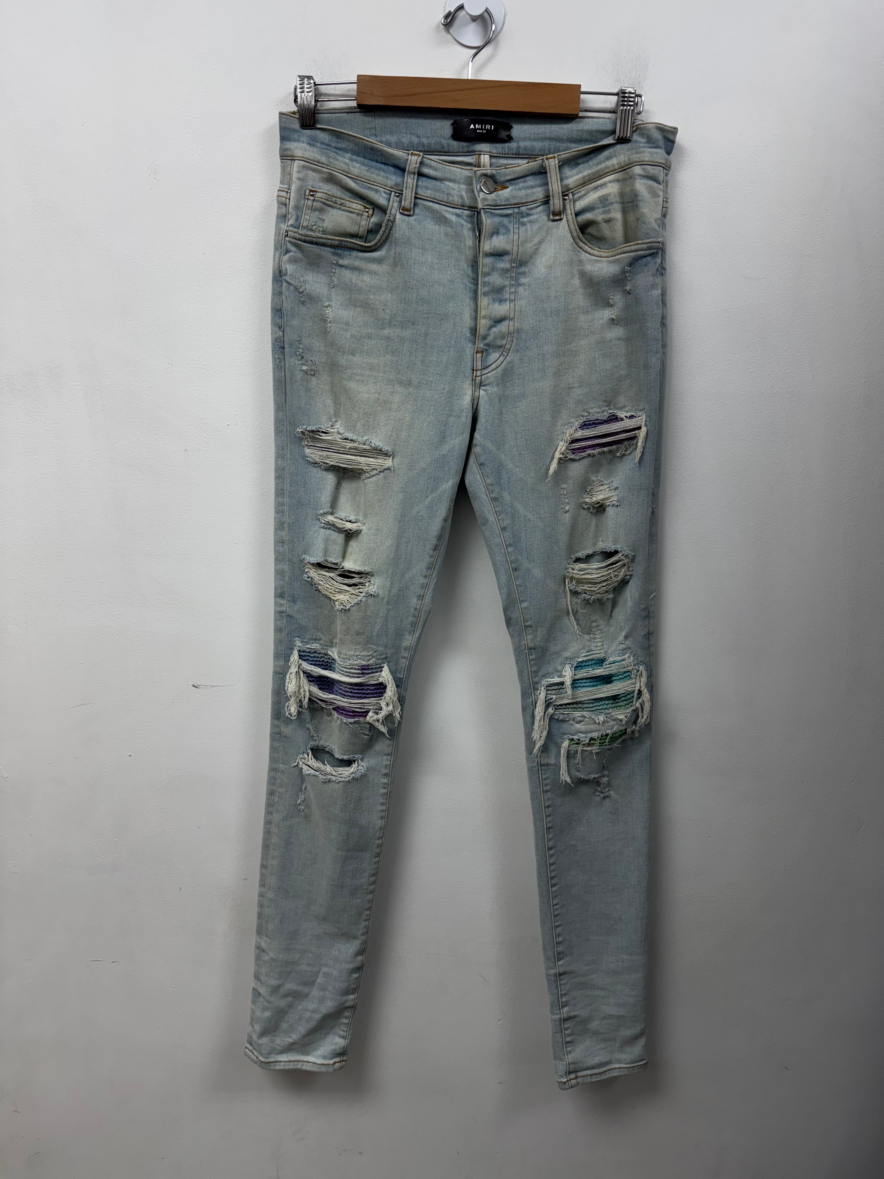 Amiri MX1 Light Wash Tie Dye Jeans