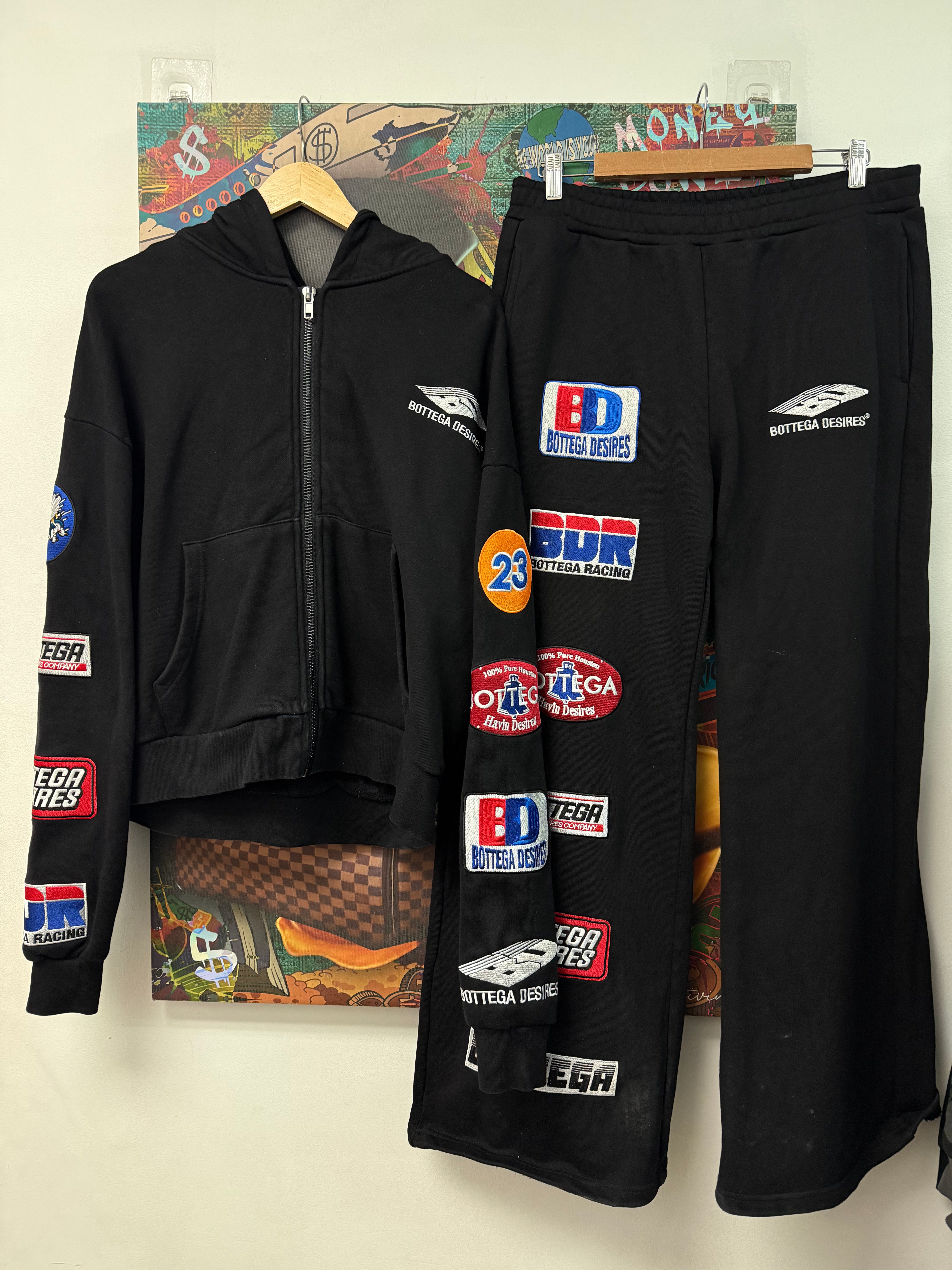 Bottega Desires Black Patches Sweatsuit