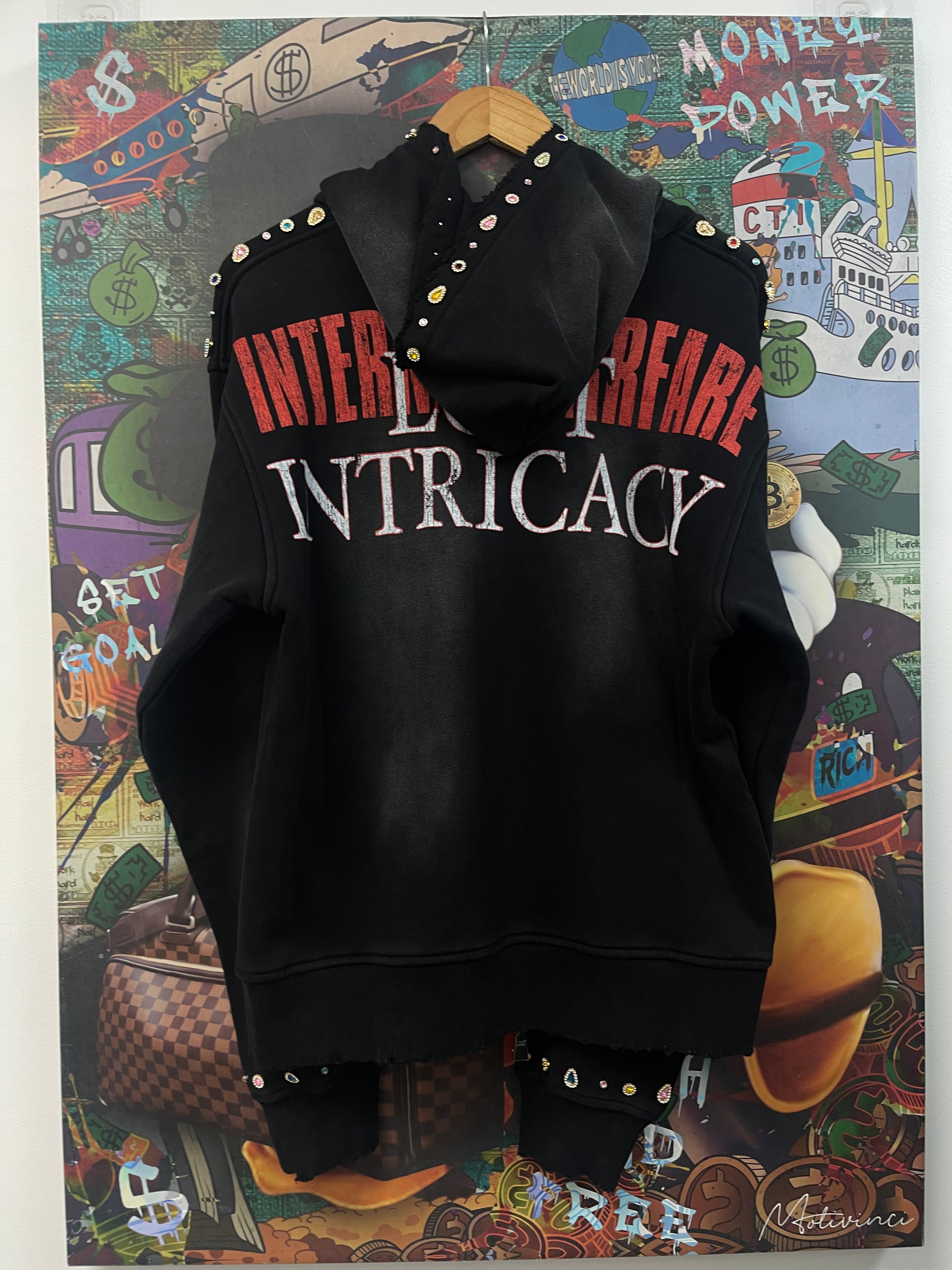 Lost Intricacy Black Paper Magazine Zip Up Hoodie