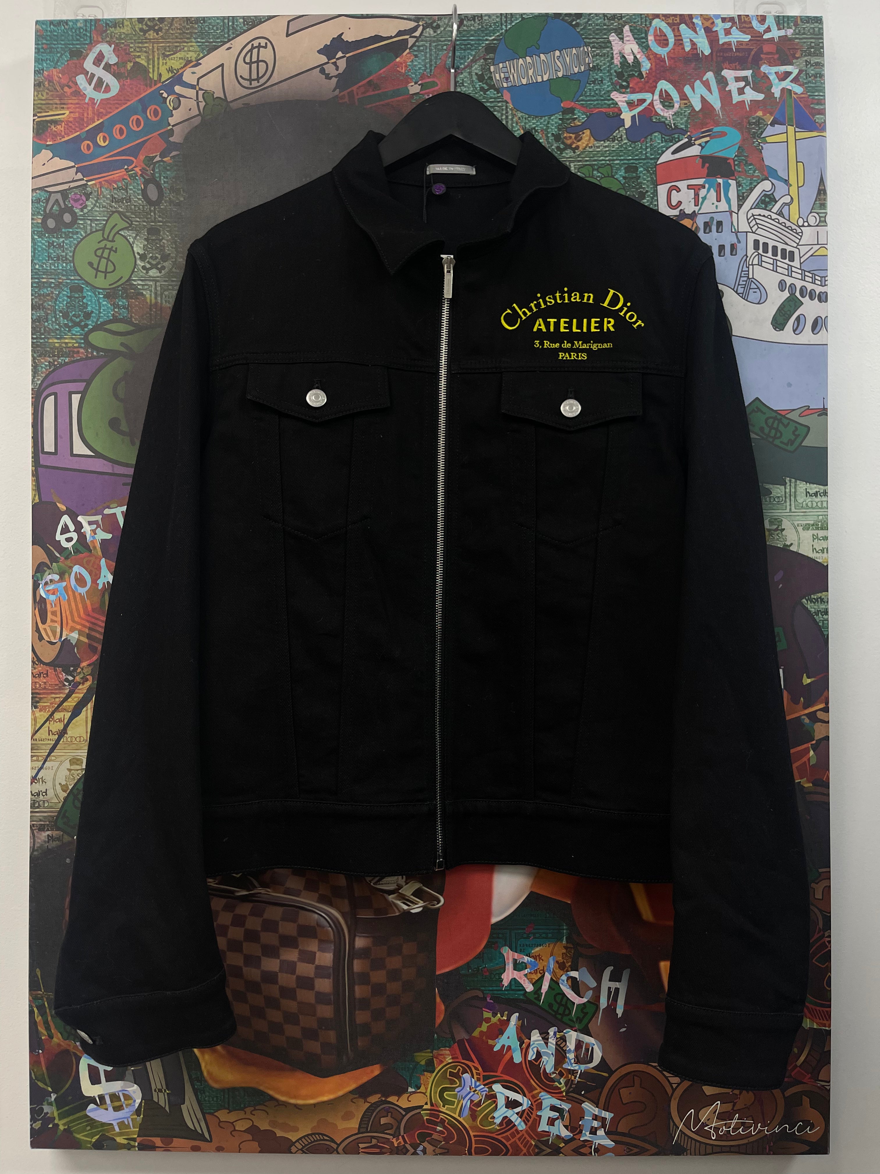 Dior Black Yellow Atelier Denim Jacket