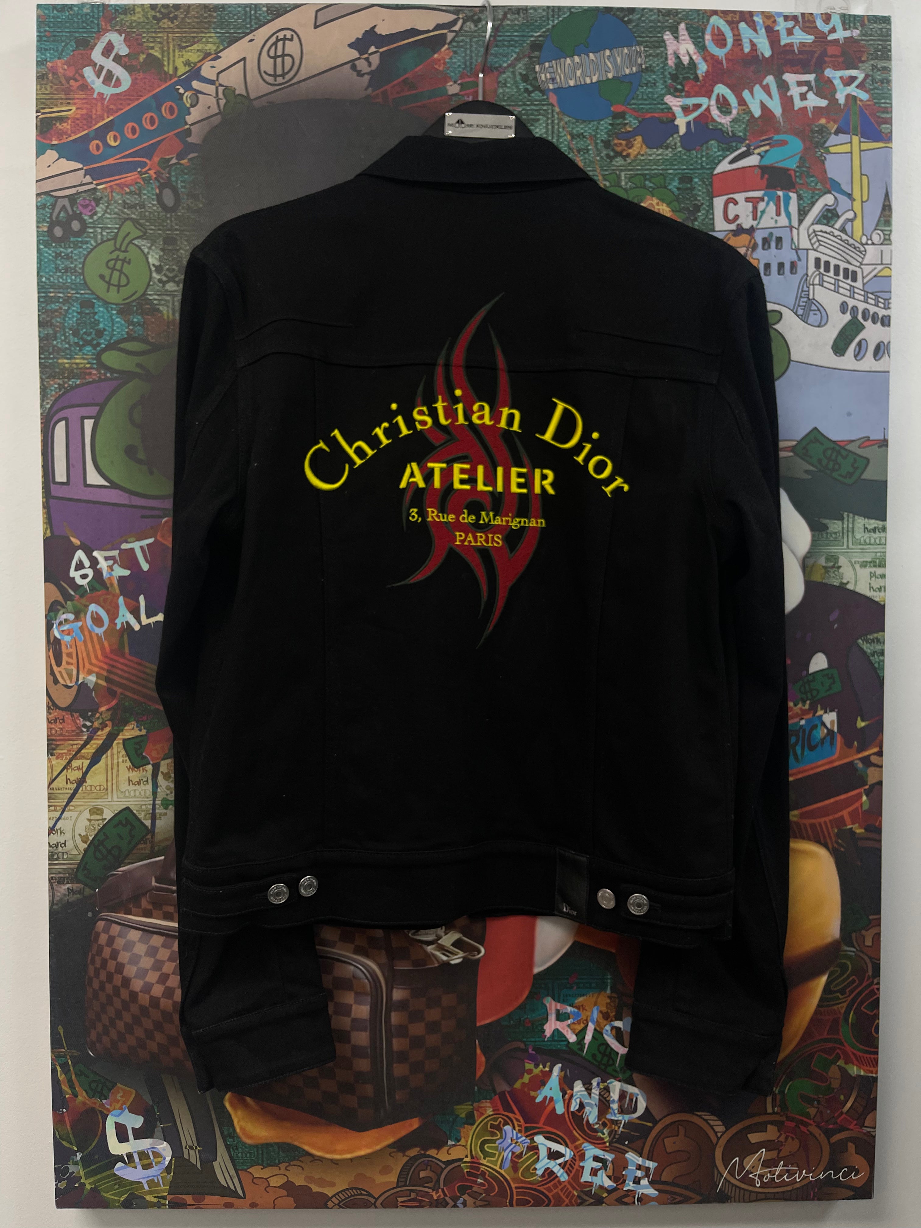 Dior Black Yellow Atelier Denim Jacket