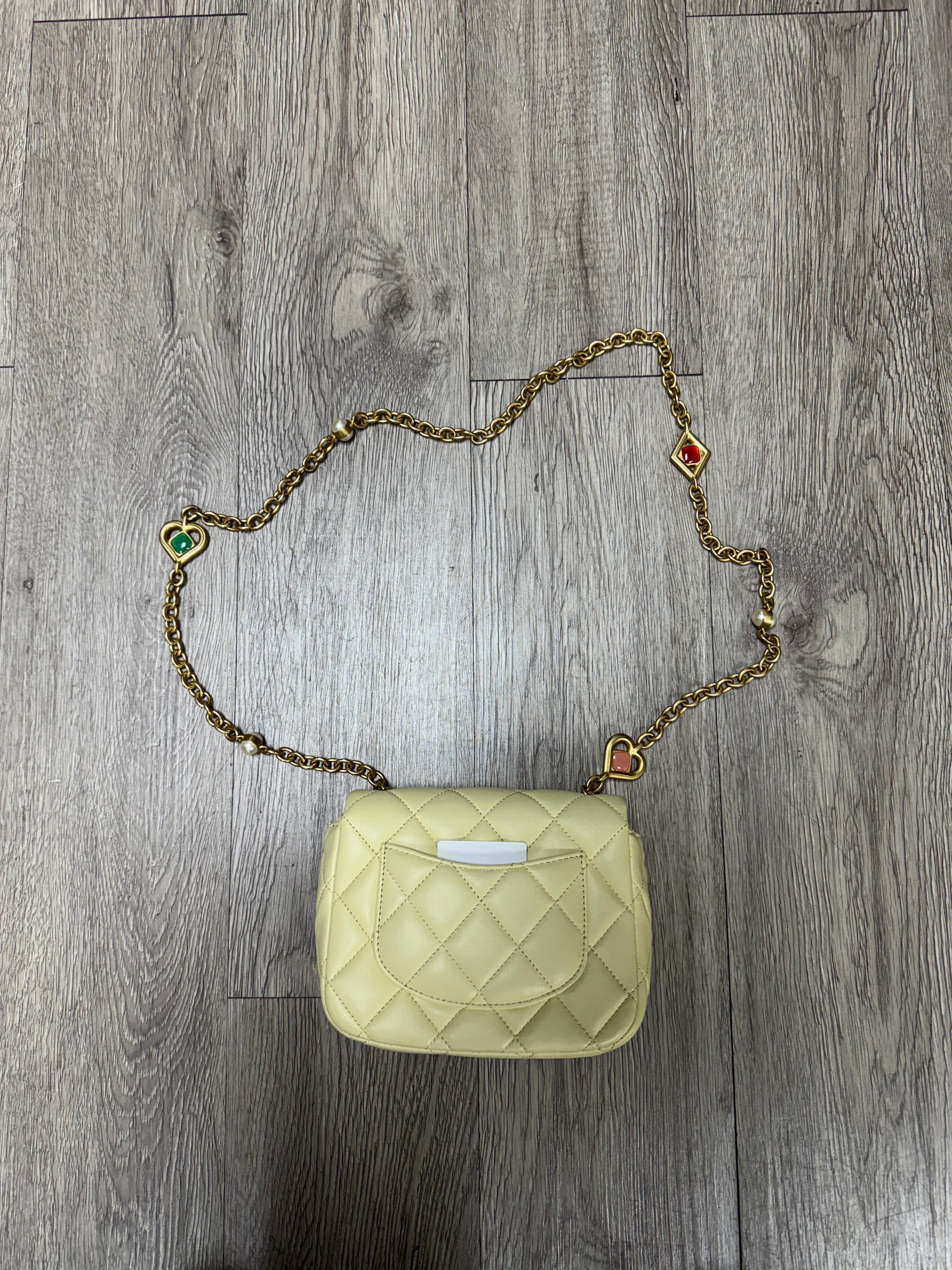 Chanel Mini Flap Light Wash Yellow Gold Bag
