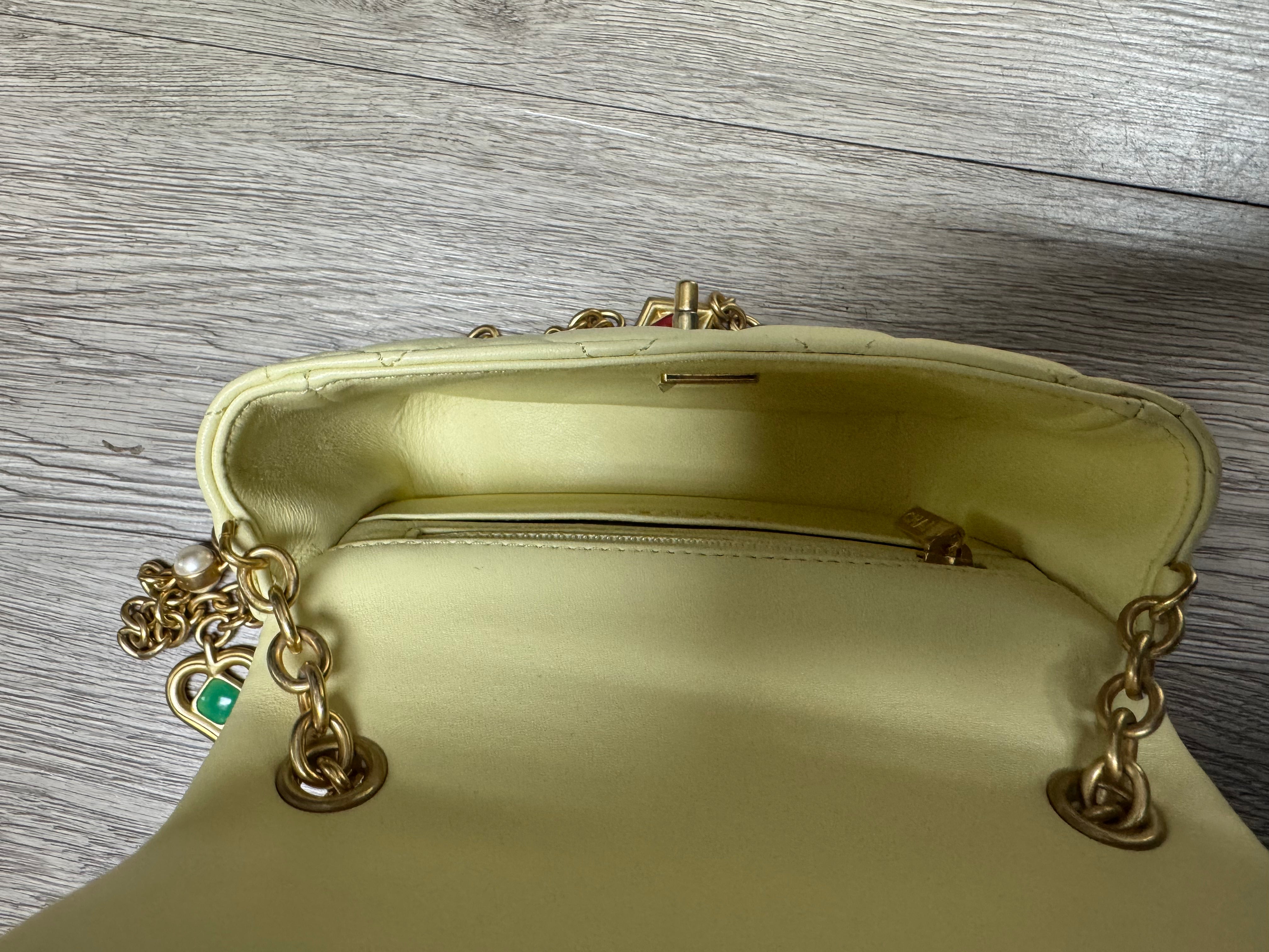 Chanel Mini Flap Light Wash Yellow Gold Bag