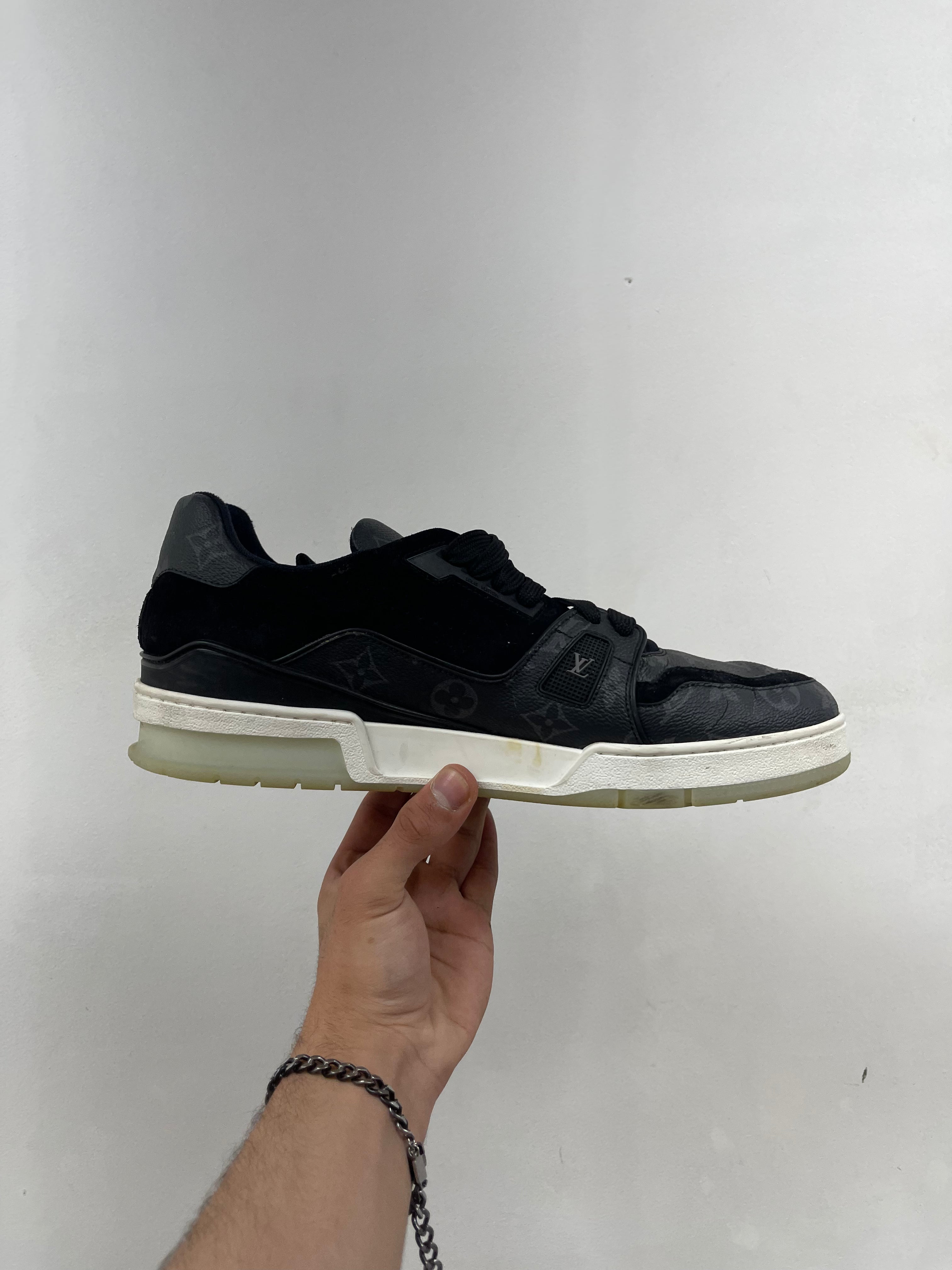 Louis Vuitton Black Monogram Trainer Sneakers