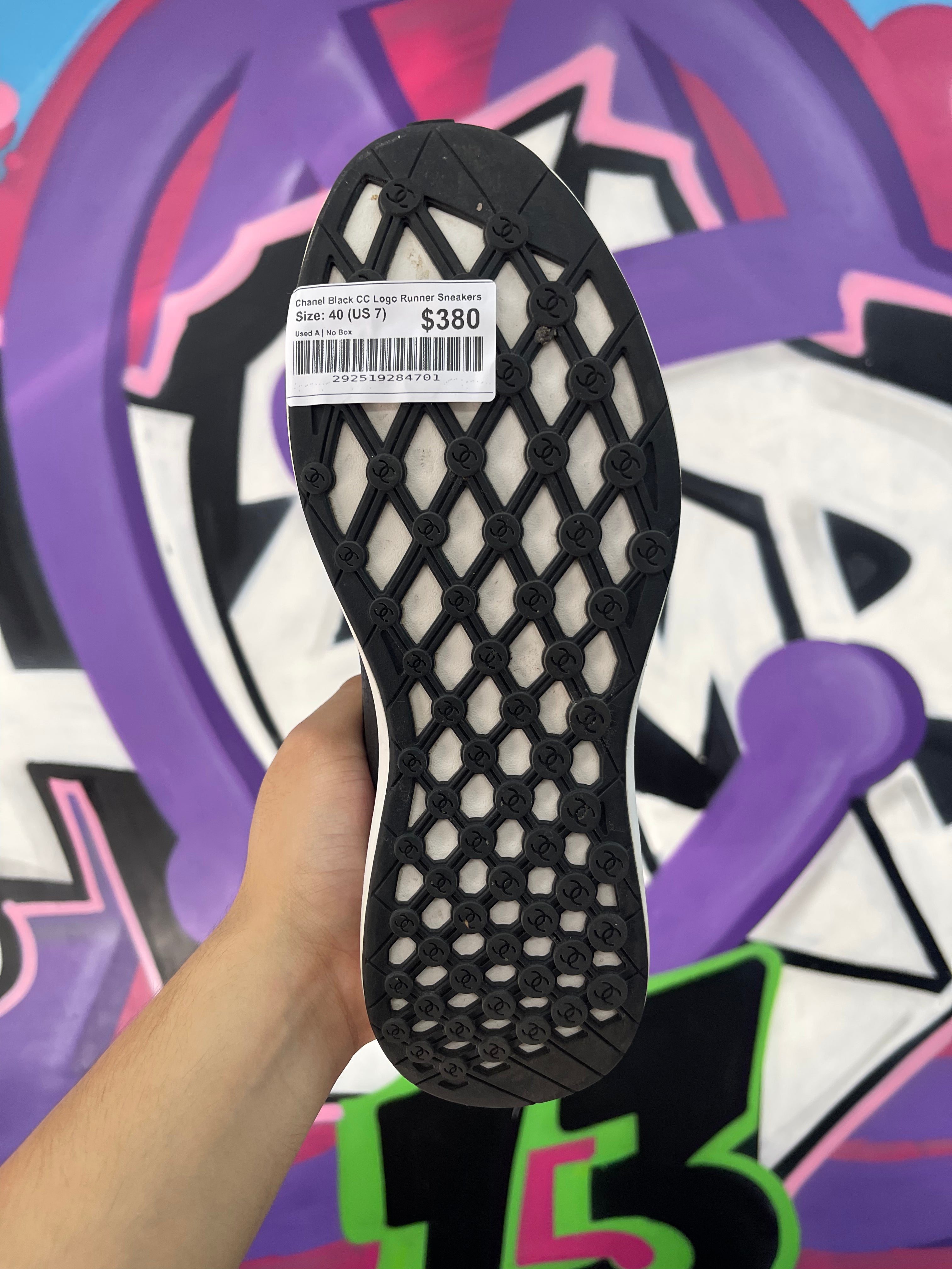 Chanel Black CC Logo Runner Sneakers