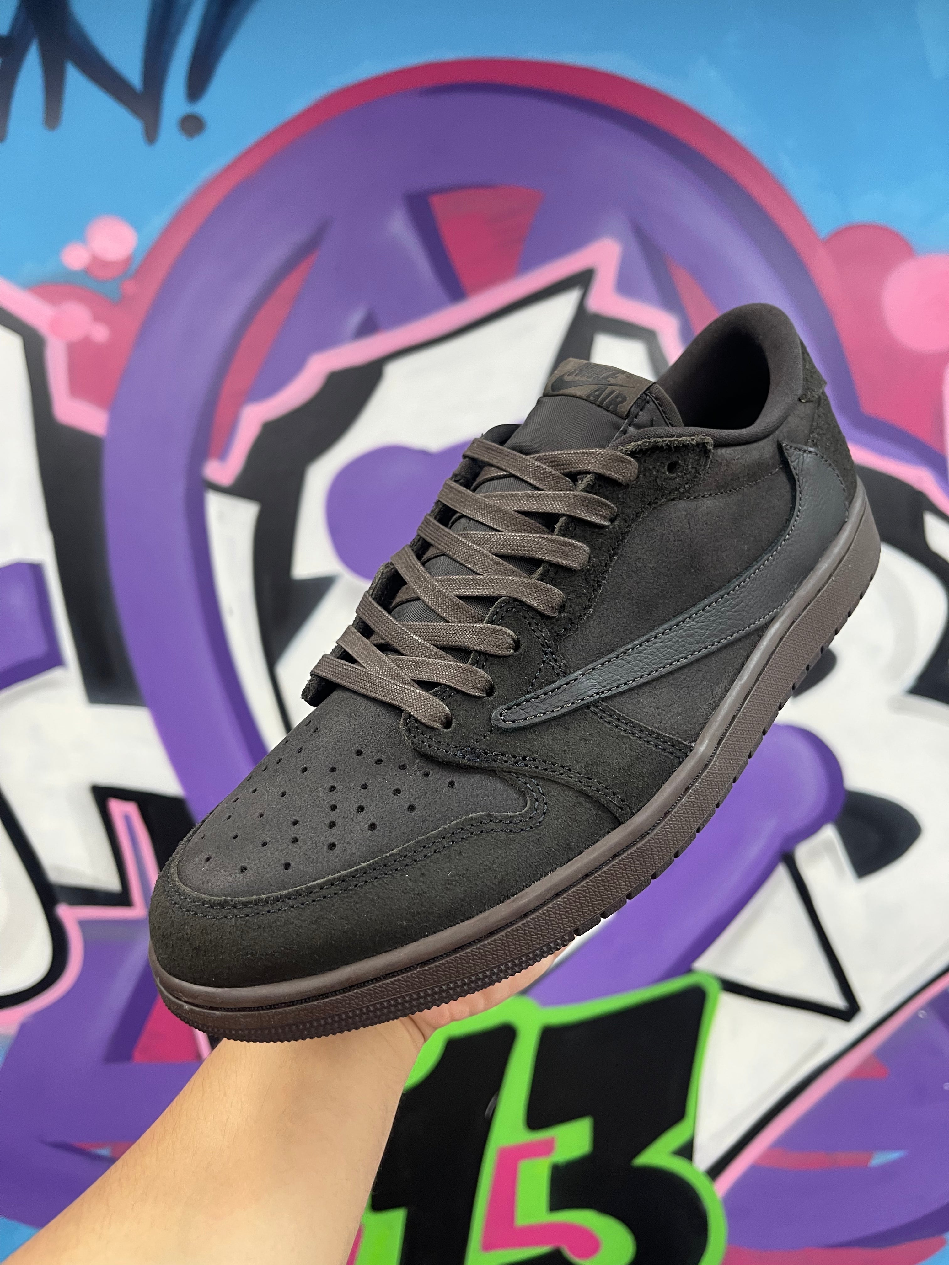 Jordan 1 Low TS Brown Velvet Sneakers