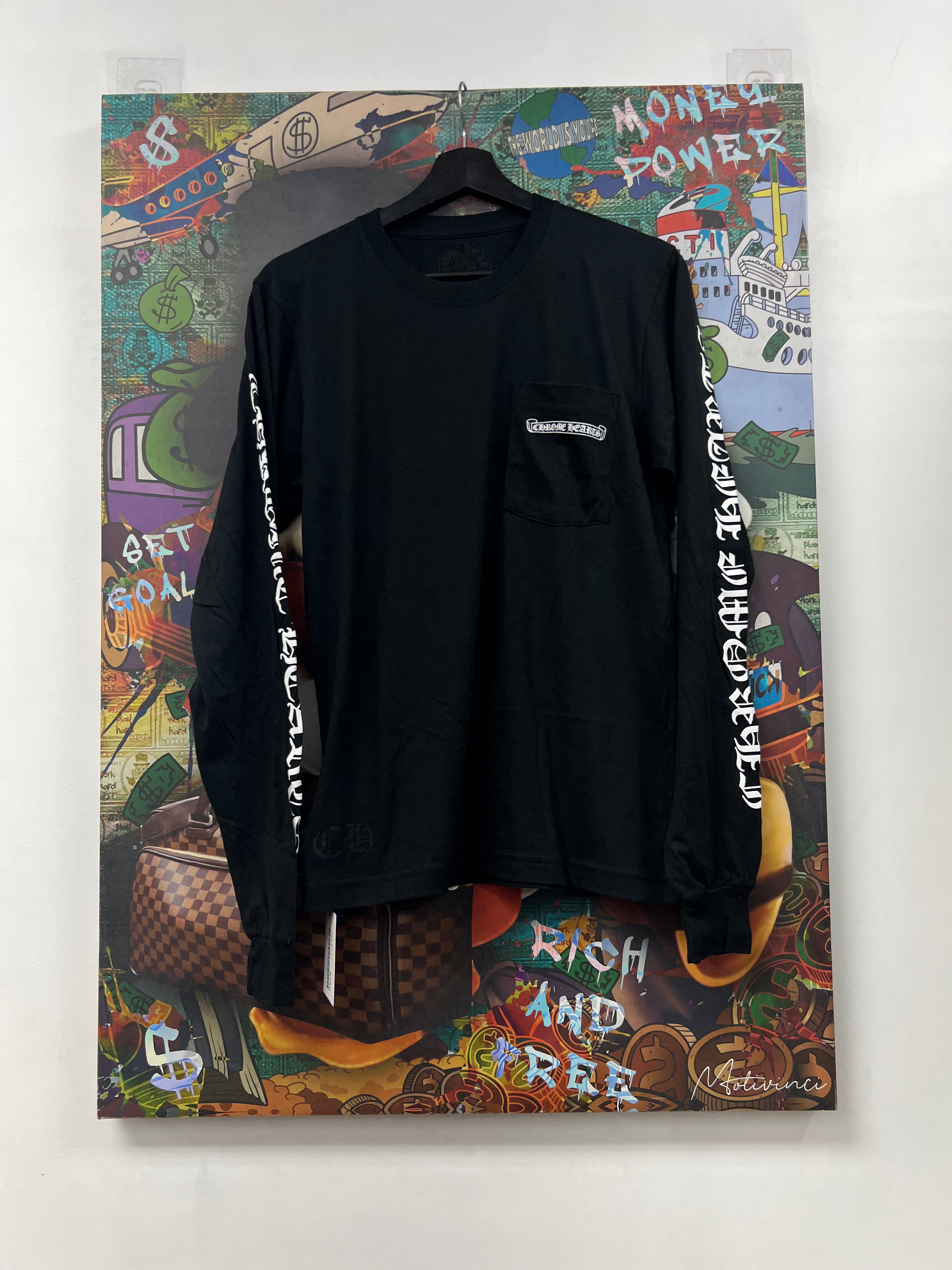 Chrome  Hearts Black Scroll Logo Long Sleeve