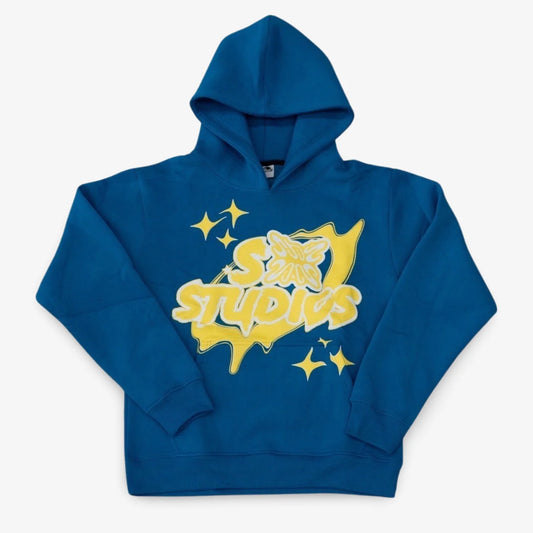 SB Studios Hoodie Blue Yellow (S M L) New