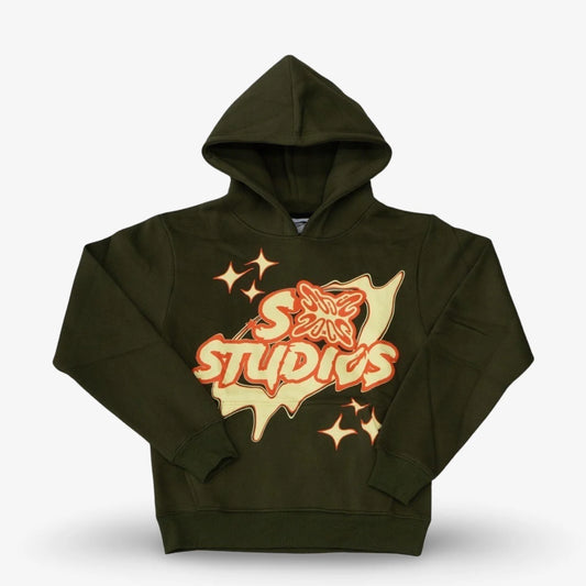 SB Studios Hoodie Army Green (S M L) New