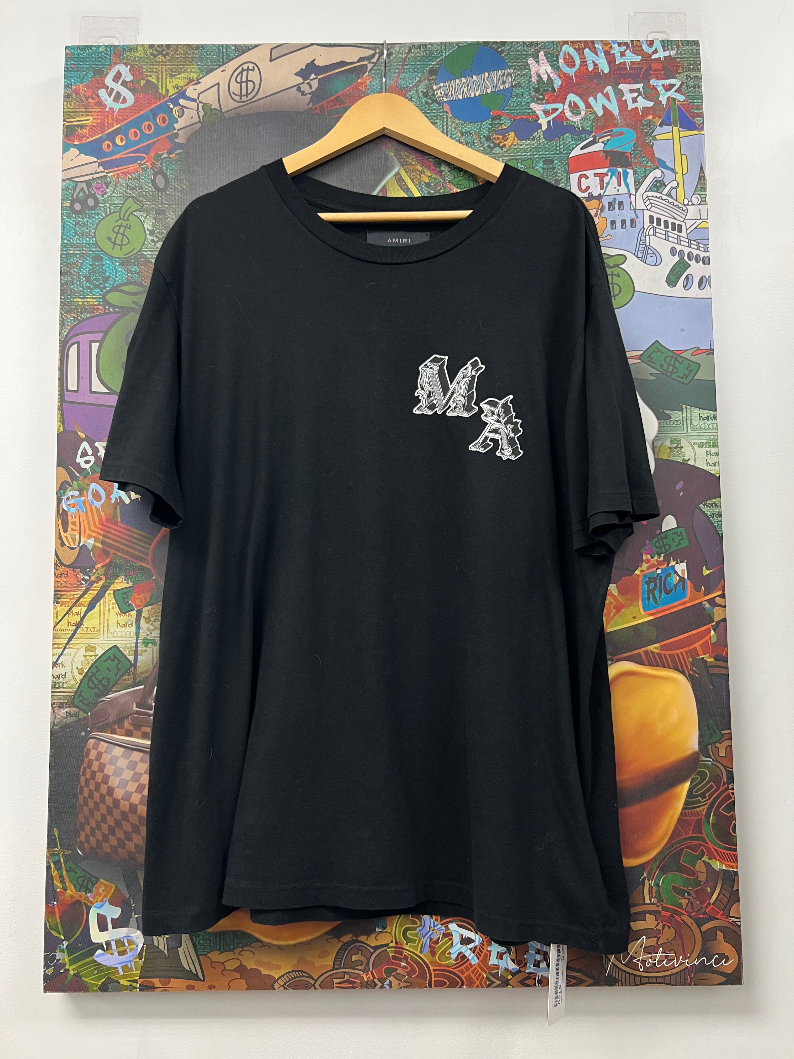 Amiri Black Felt Cherub Tee