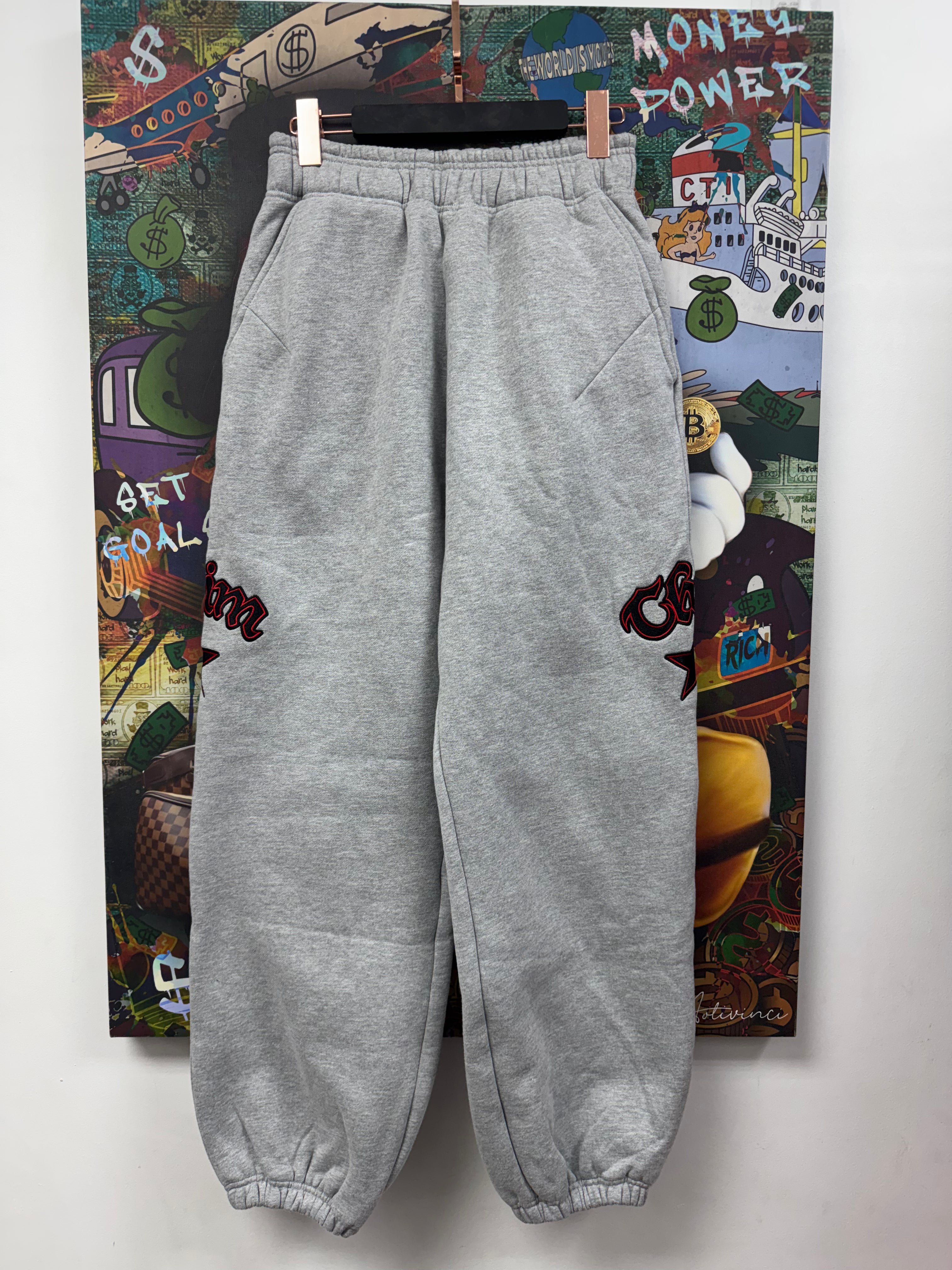 HMDD Grey Red Chim Sweatpants