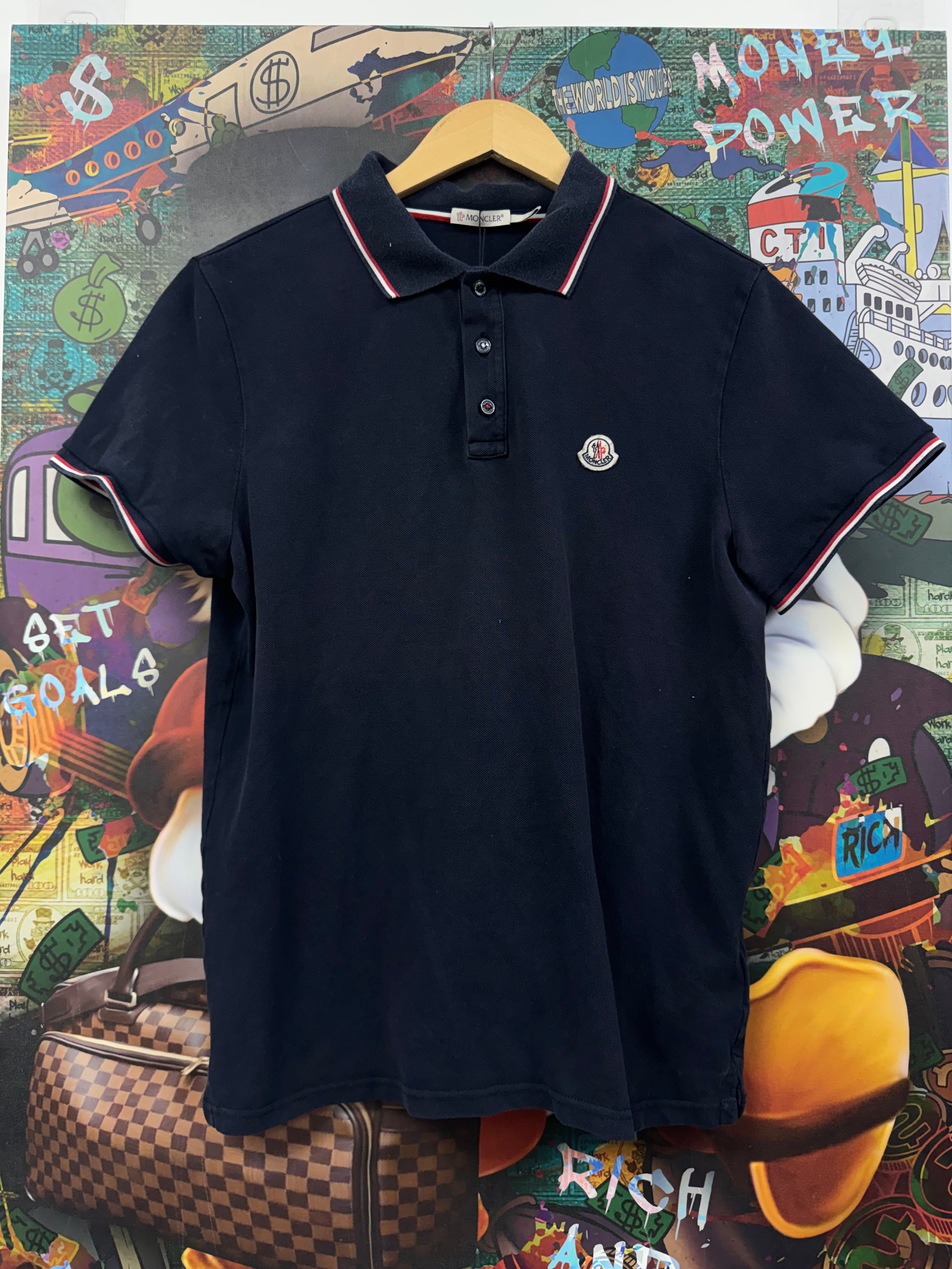 Moncler Navy Polo Shirt