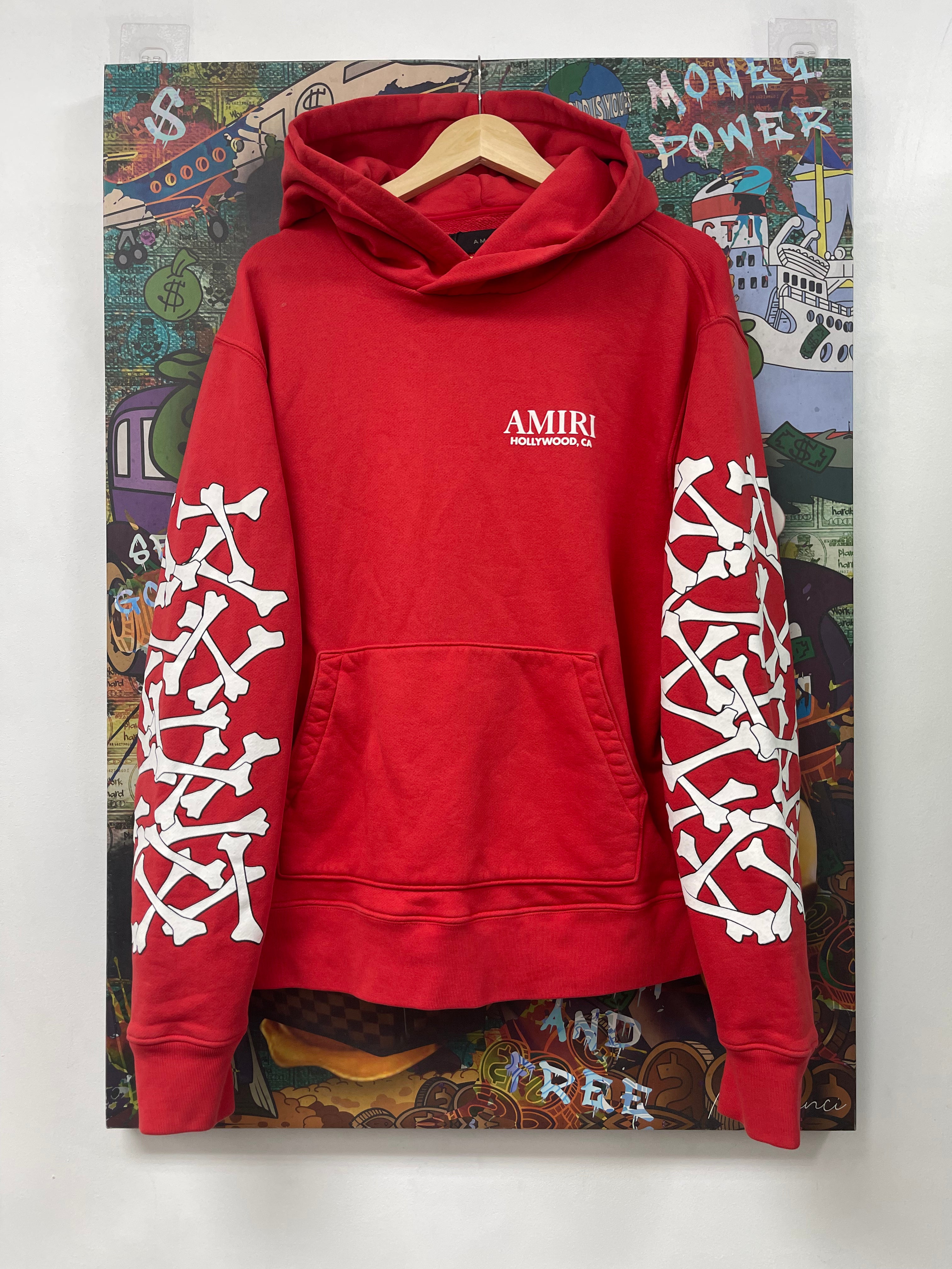 Amiri Red White Bones Hoodie