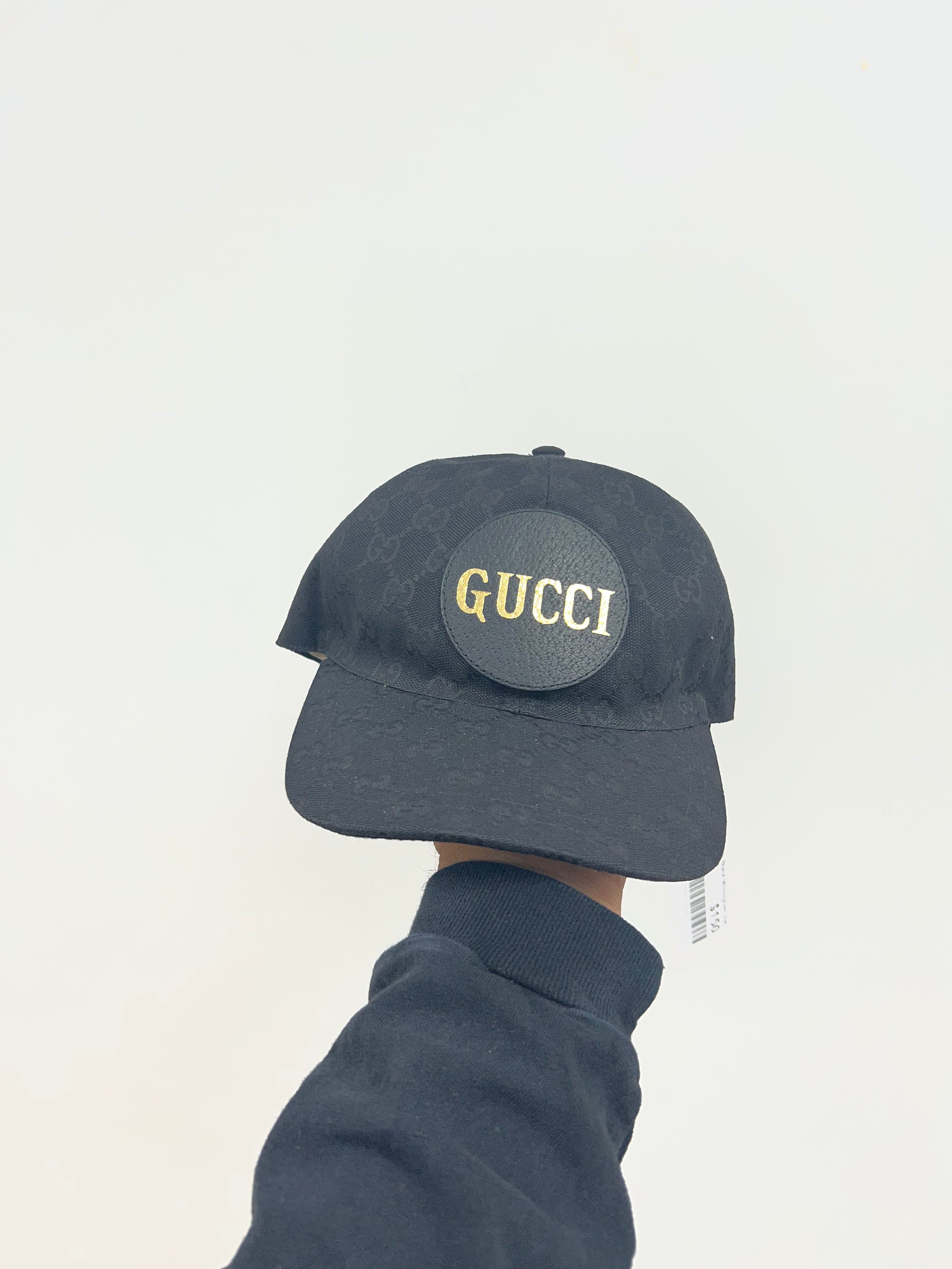 Gucci Black Monogram Hat