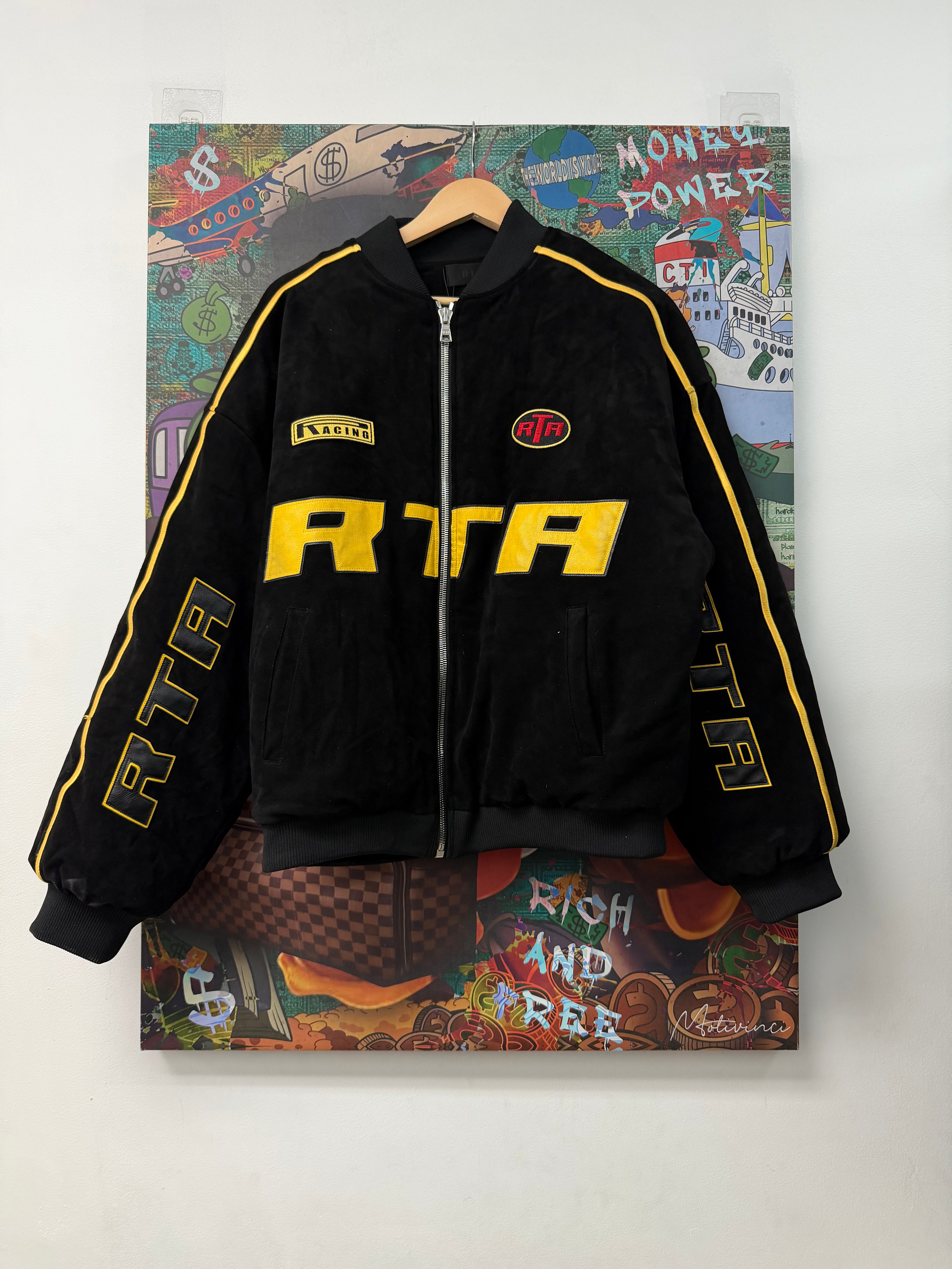 RTA Black Yellow Racing Jacket