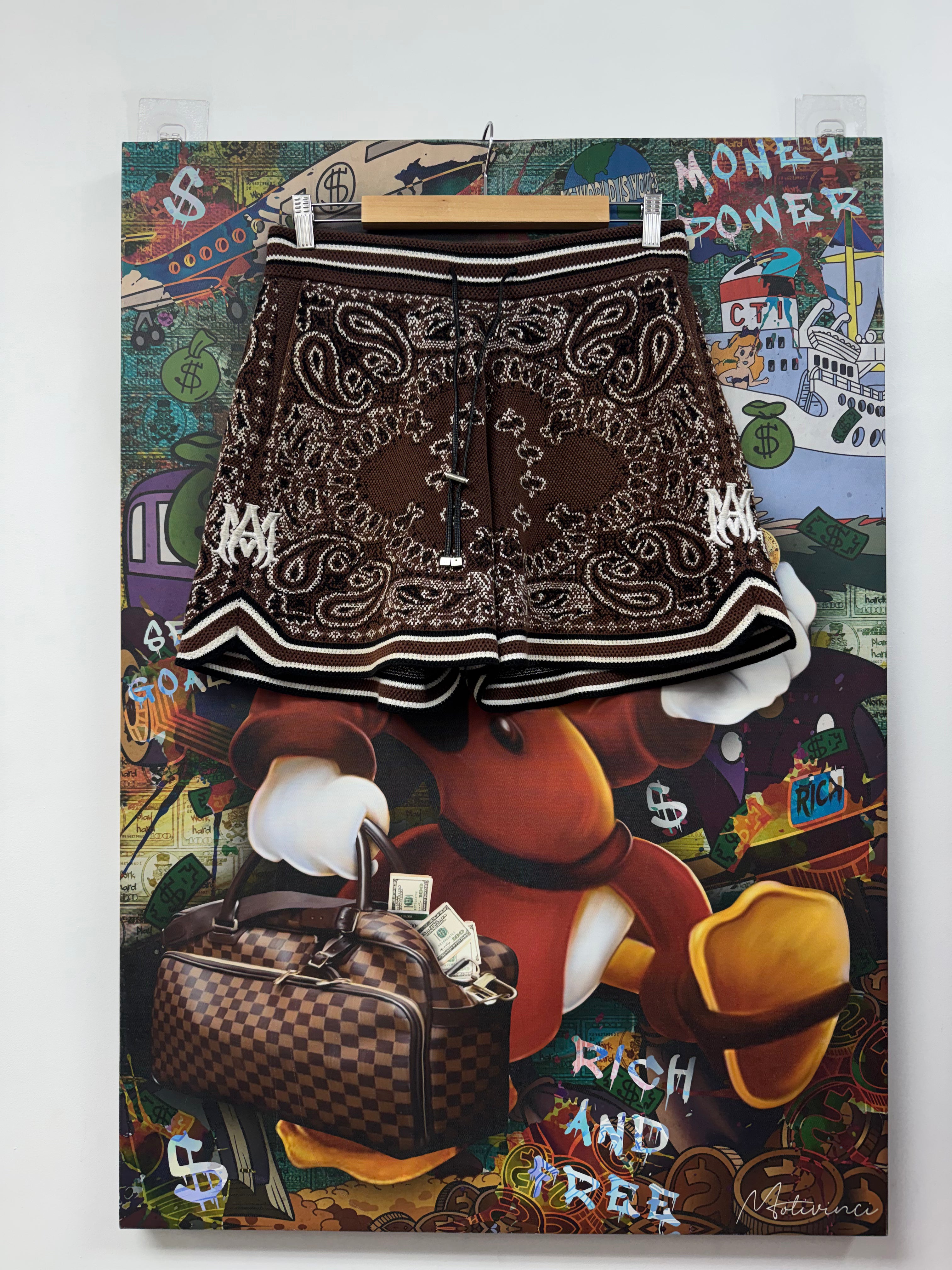 Amiri Brown Bandana Paisley Shorts