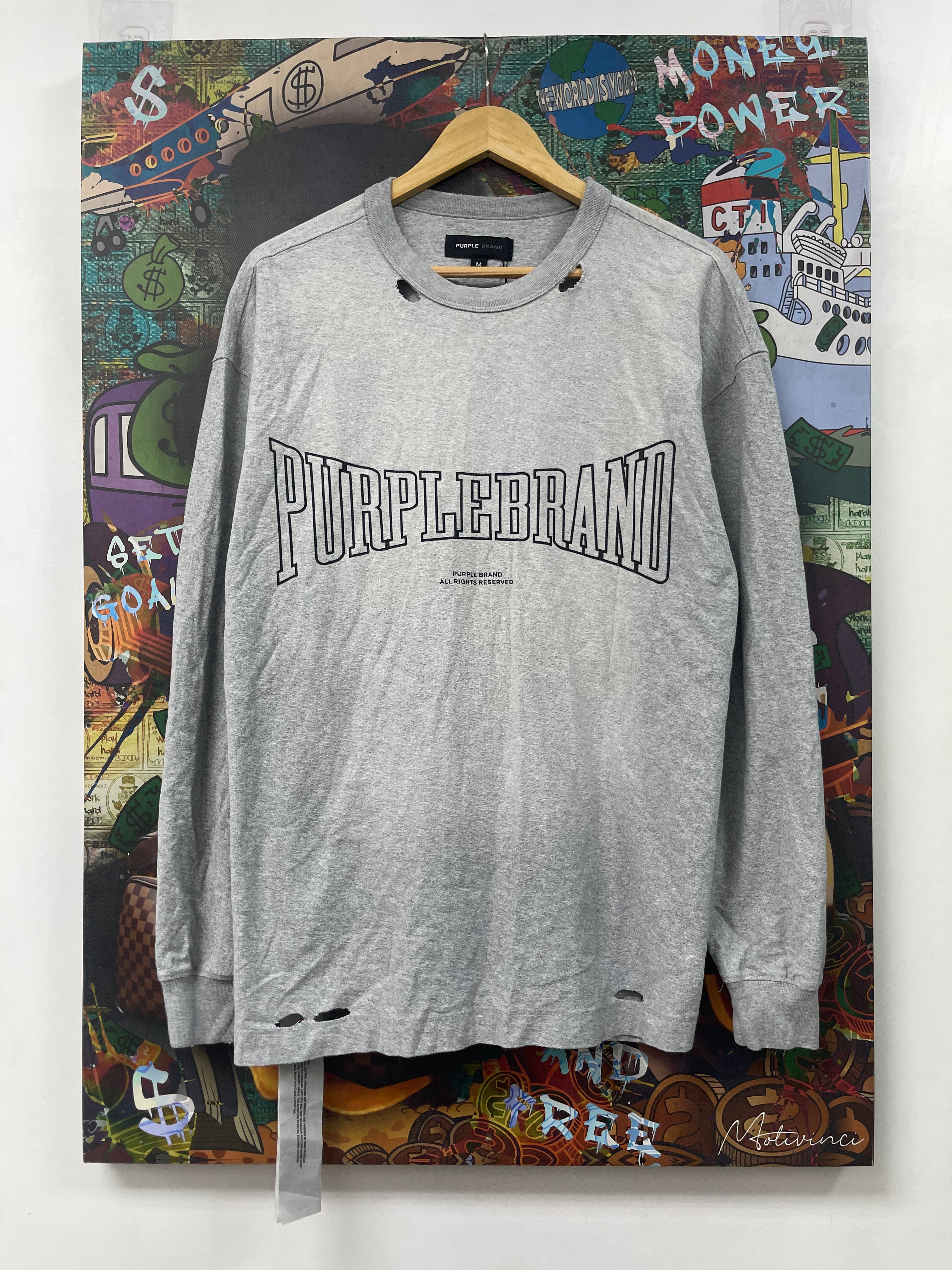 Purple Brand Grey Arc Logo Long Sleeve