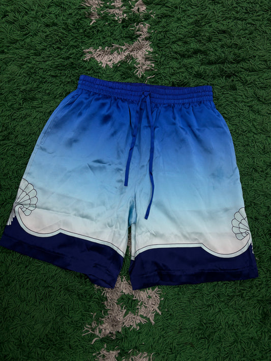 Casablanca Silk Shorts Blue size:Medium New