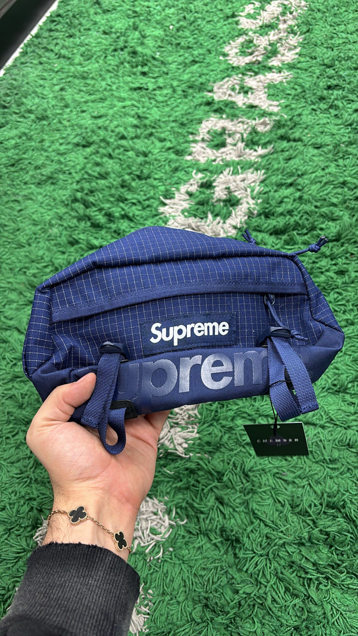 Supreme Navy Waist Bag Used Os N/A