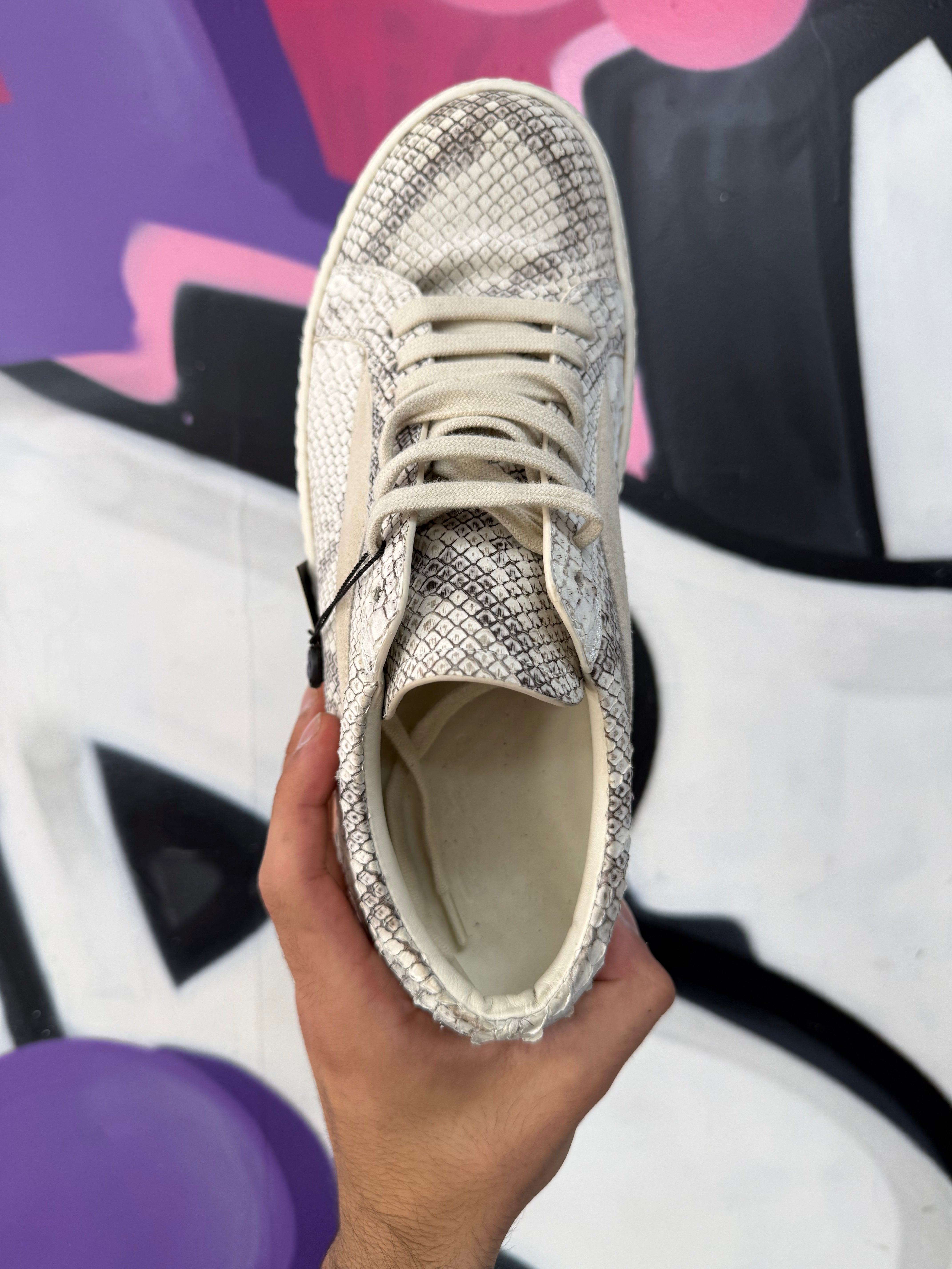 Rick Owens Snakeskin 'Mainline' Vintage Low Sneakers