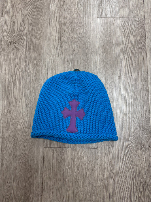 Chrome Hearts Blue Purple Cross Patch Beanie New