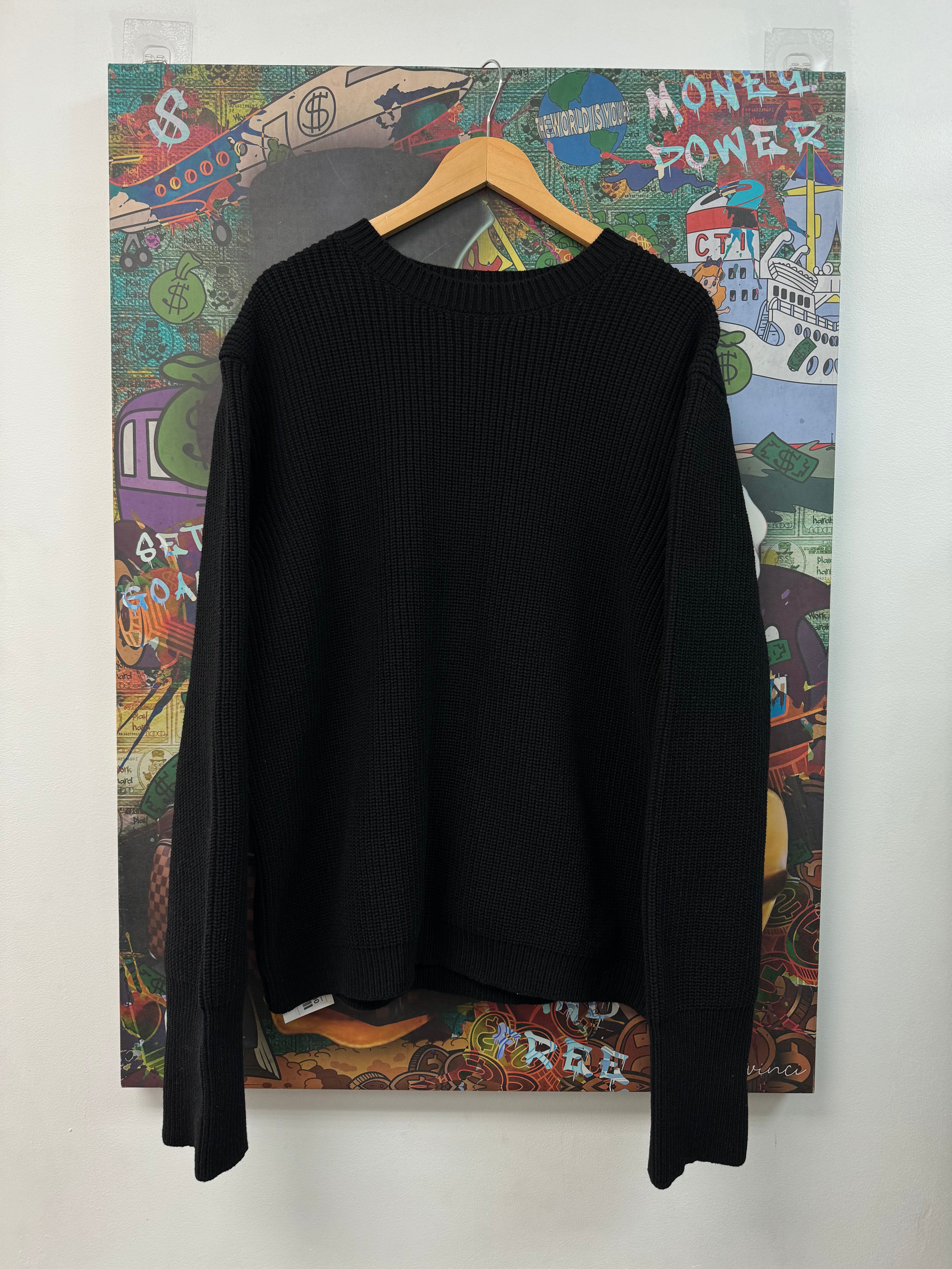 Chrome Cashmere Black Triple Cross Crewneck