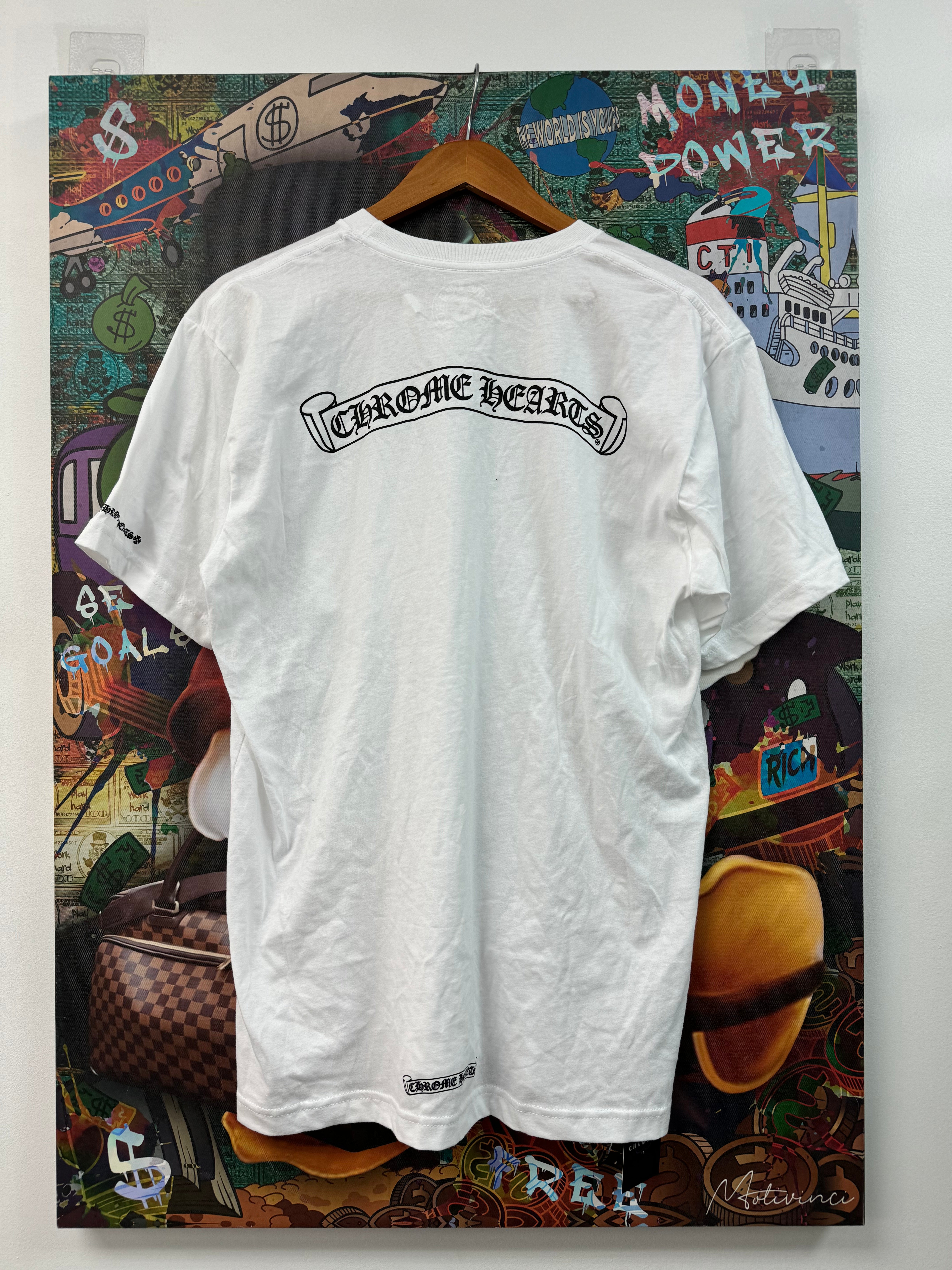 Chrome Hearts Scroll Logo White Tee