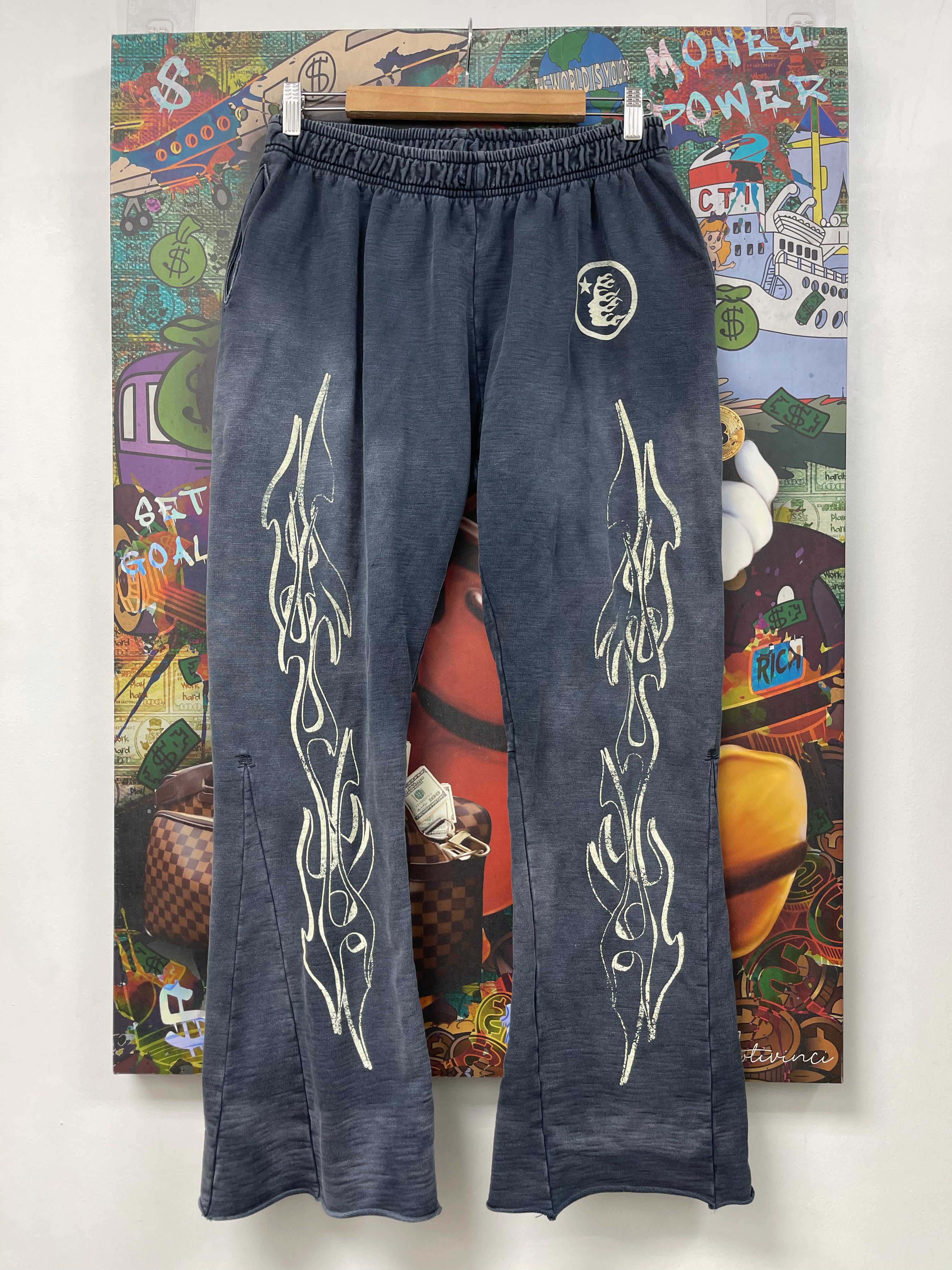 Hellstar Black Flared Racer Sweats