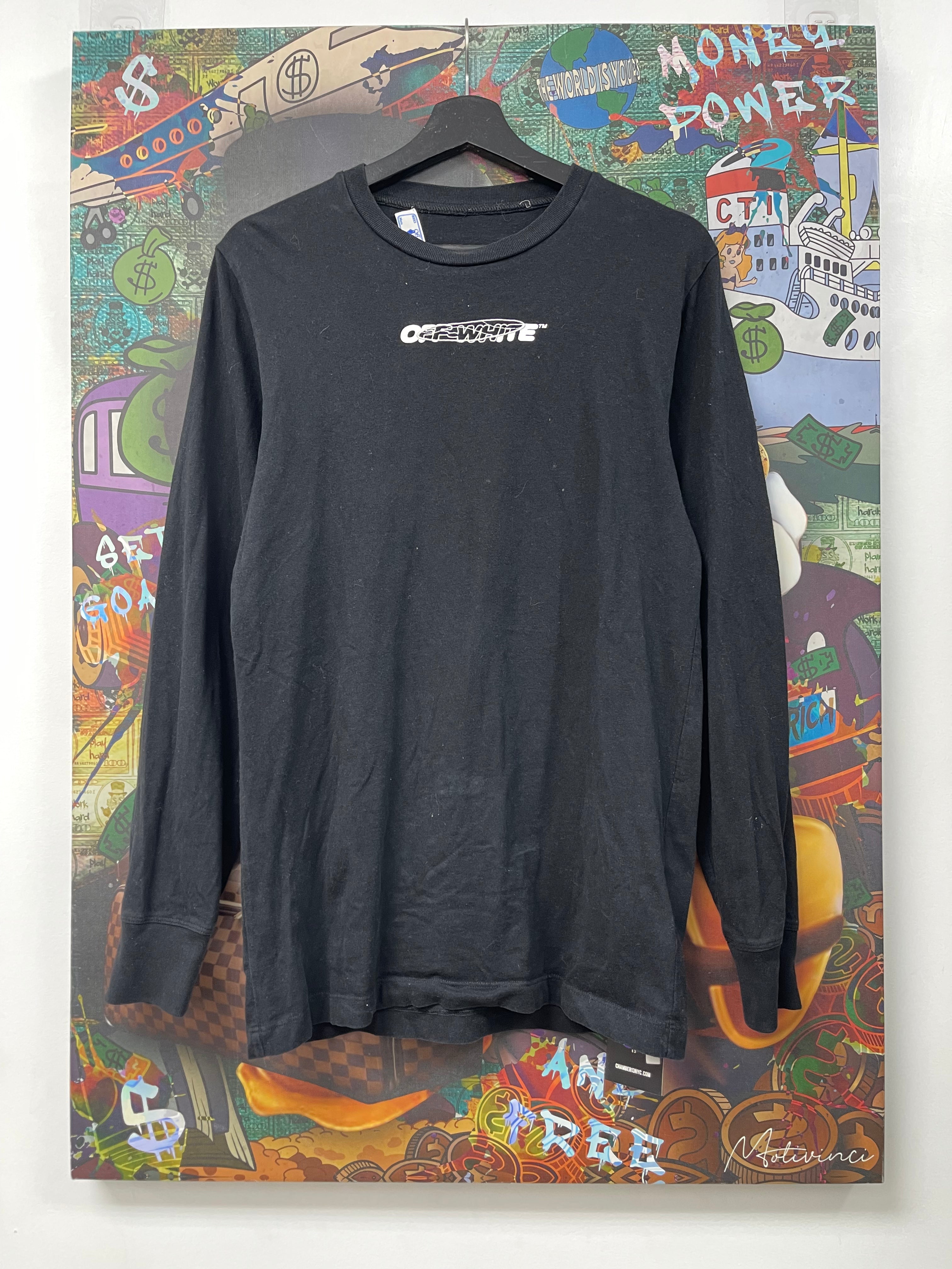 Off White Black White Logo Embroidered Tee
