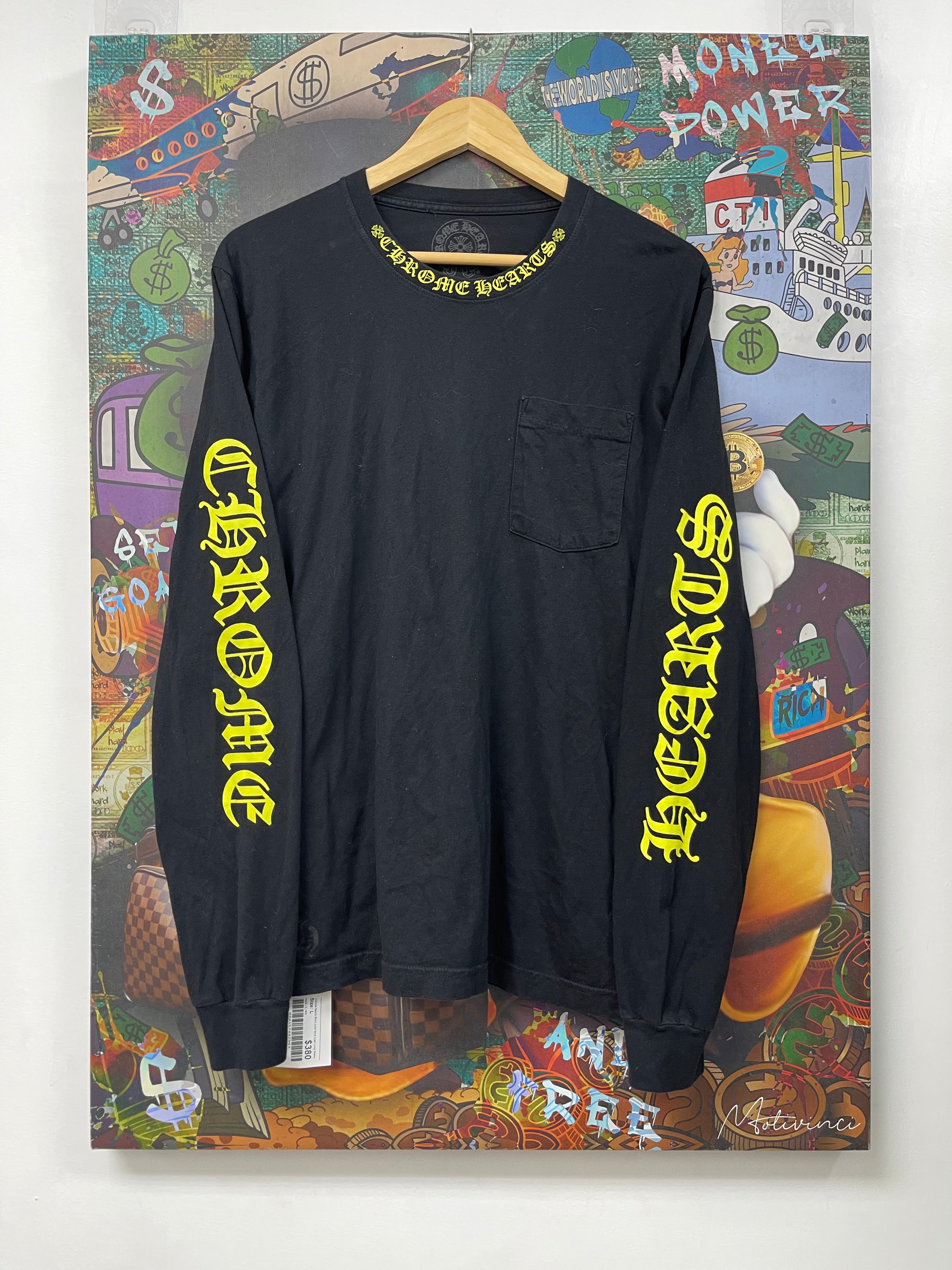 Chrome Hearts Black Lime Neck Logo Long Sleeve