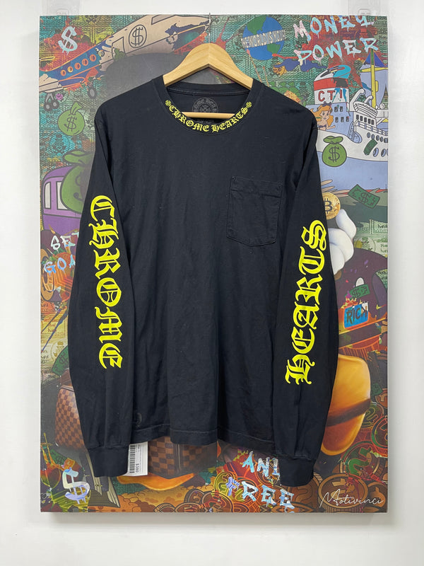 Chrome Hearts Black Lime Neck Logo Long Sleeve