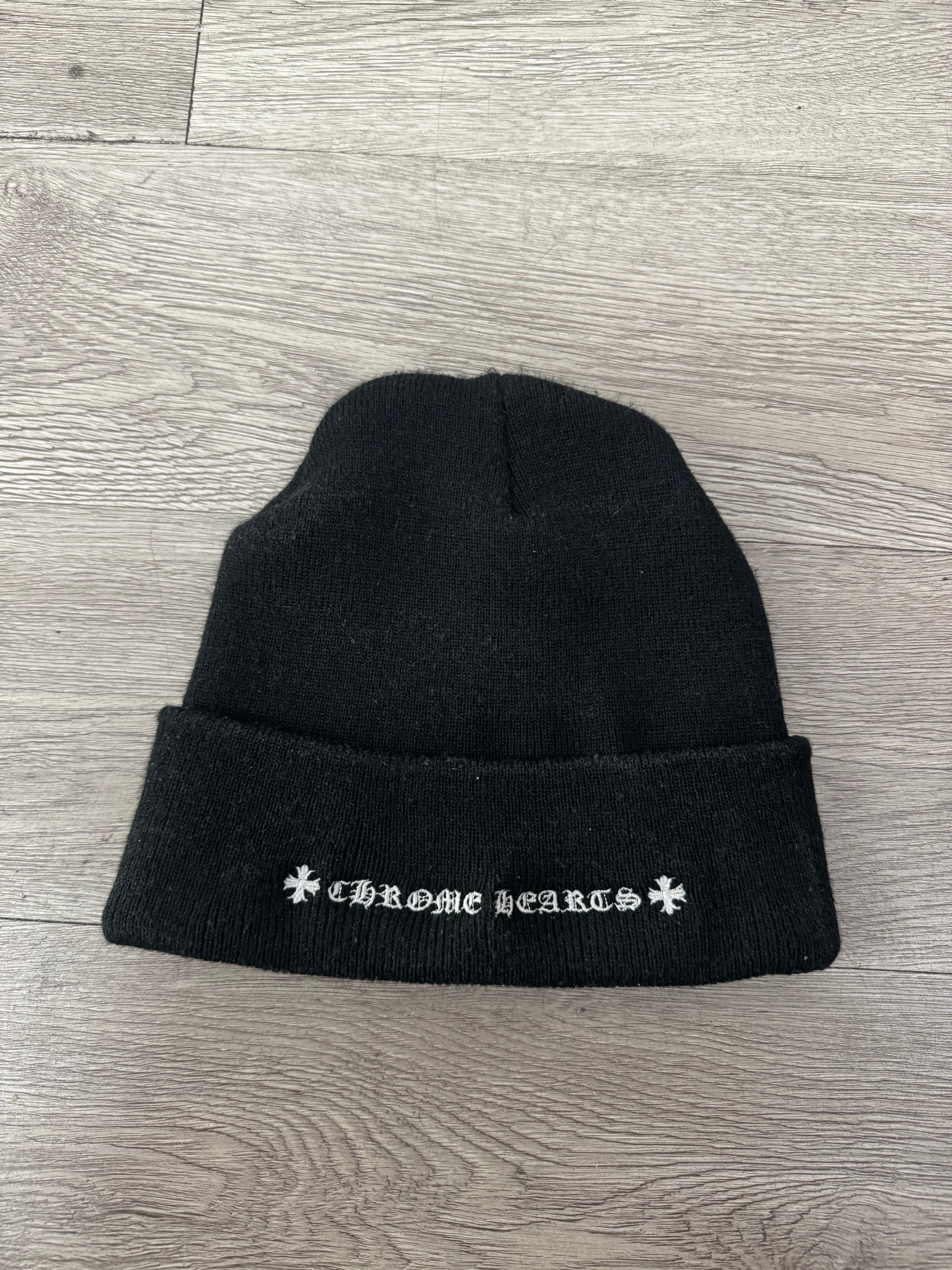 Chrome Hearts Black Rolling Stones Patch Beanie