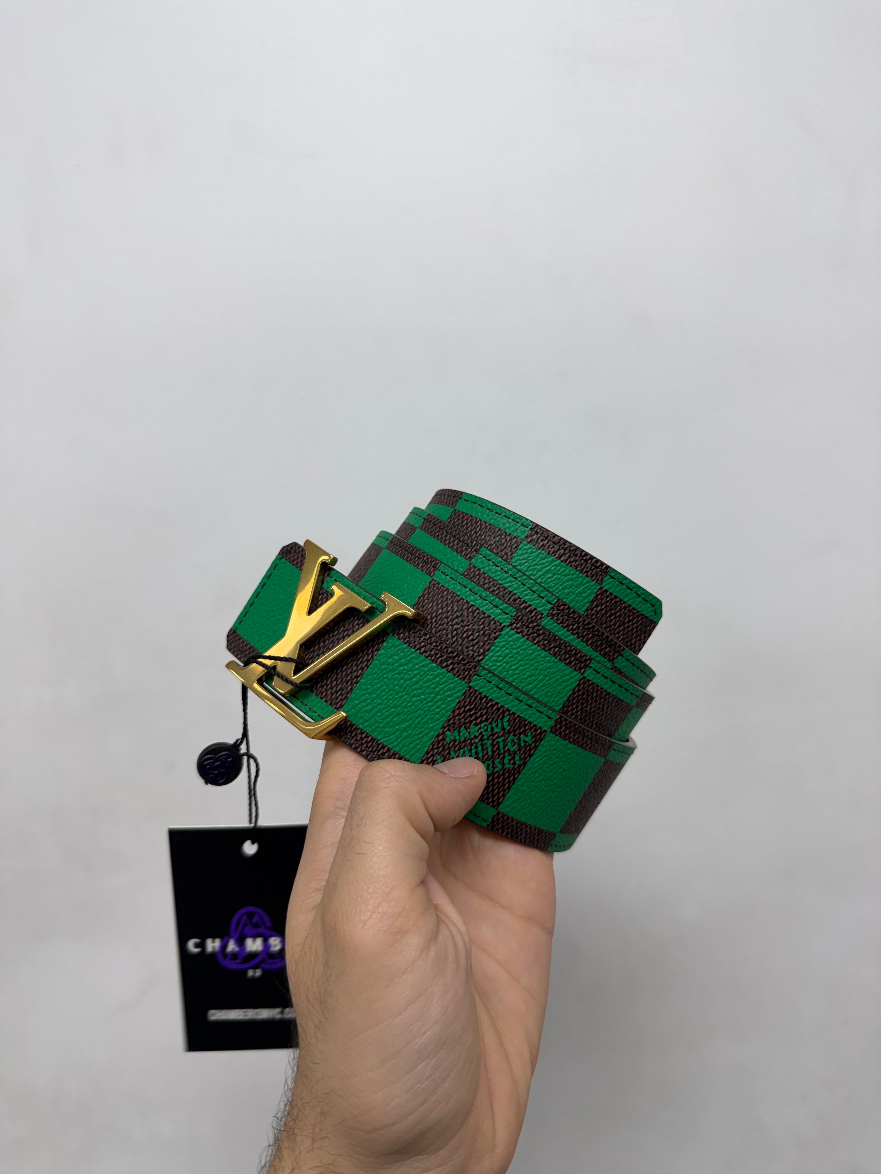 Louis Vuitton Green Brown Damier Belt