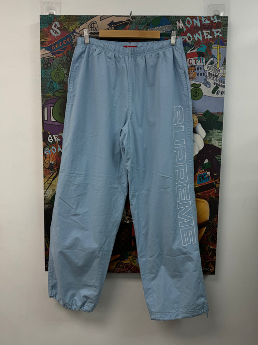 Supreme Baby Blue White Logo Track Pants