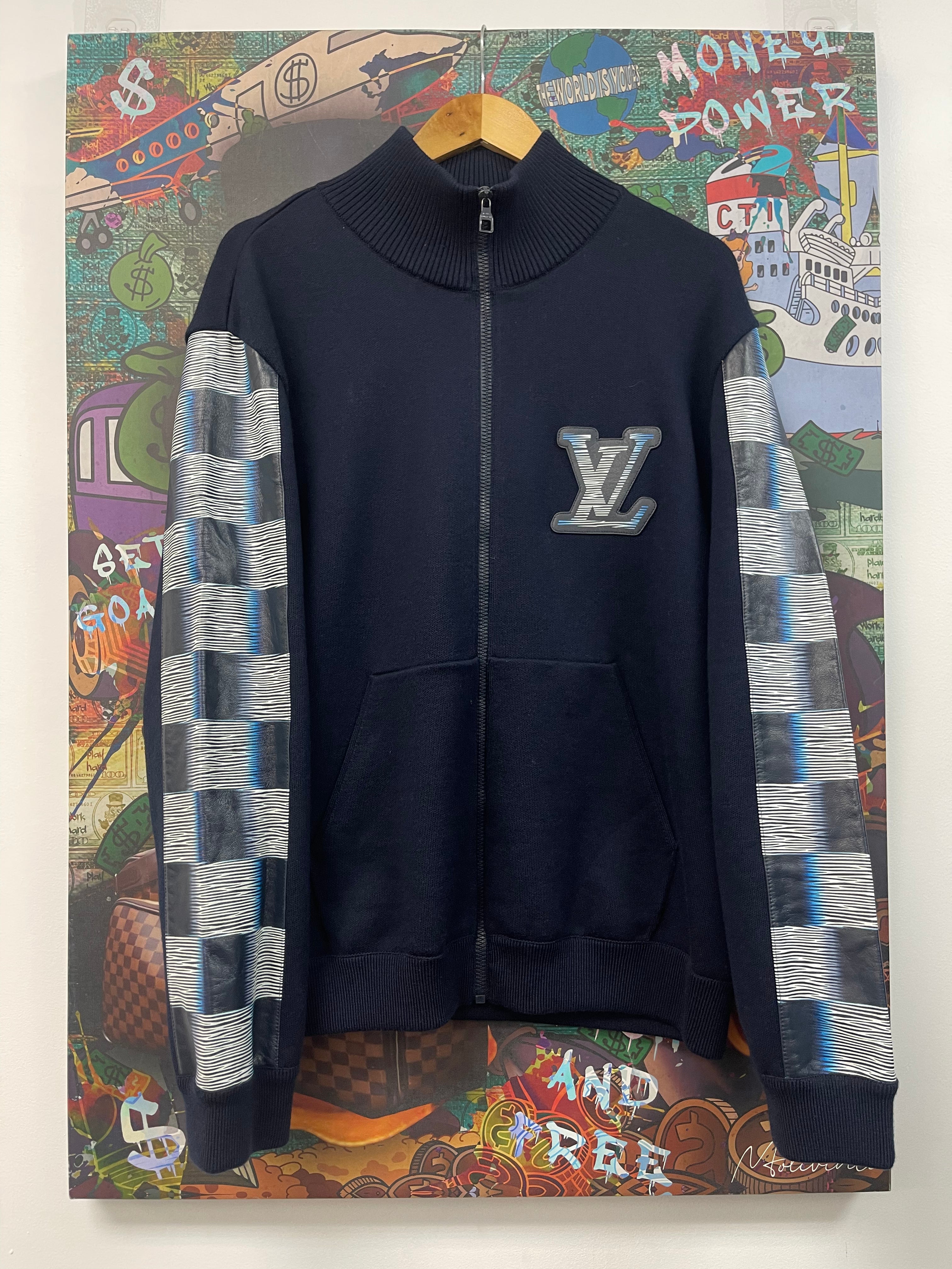 Louis Vuitton Damier Rush Mix Leather Navy Track Jacket