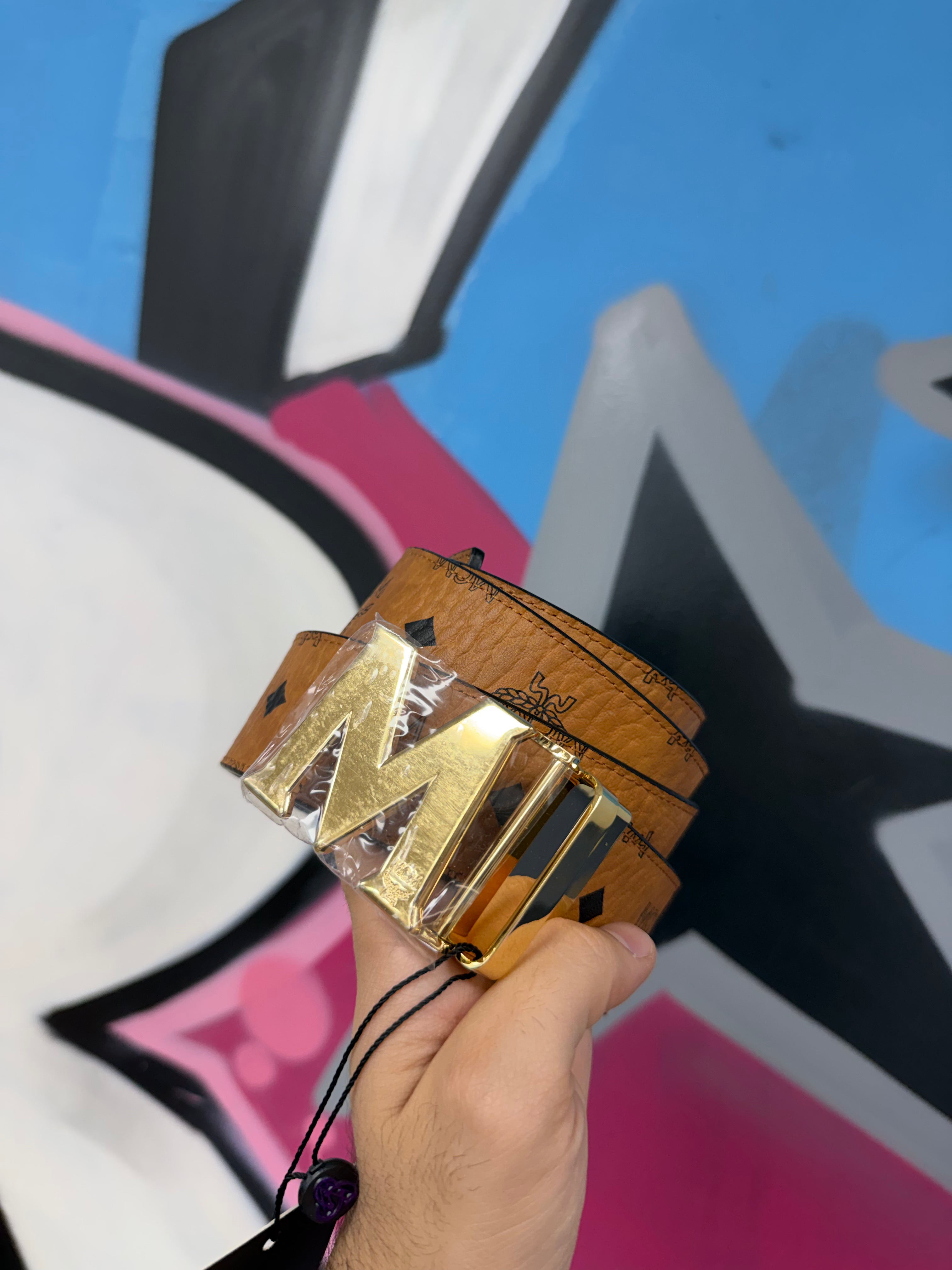 MCM Brown Monogram Belt