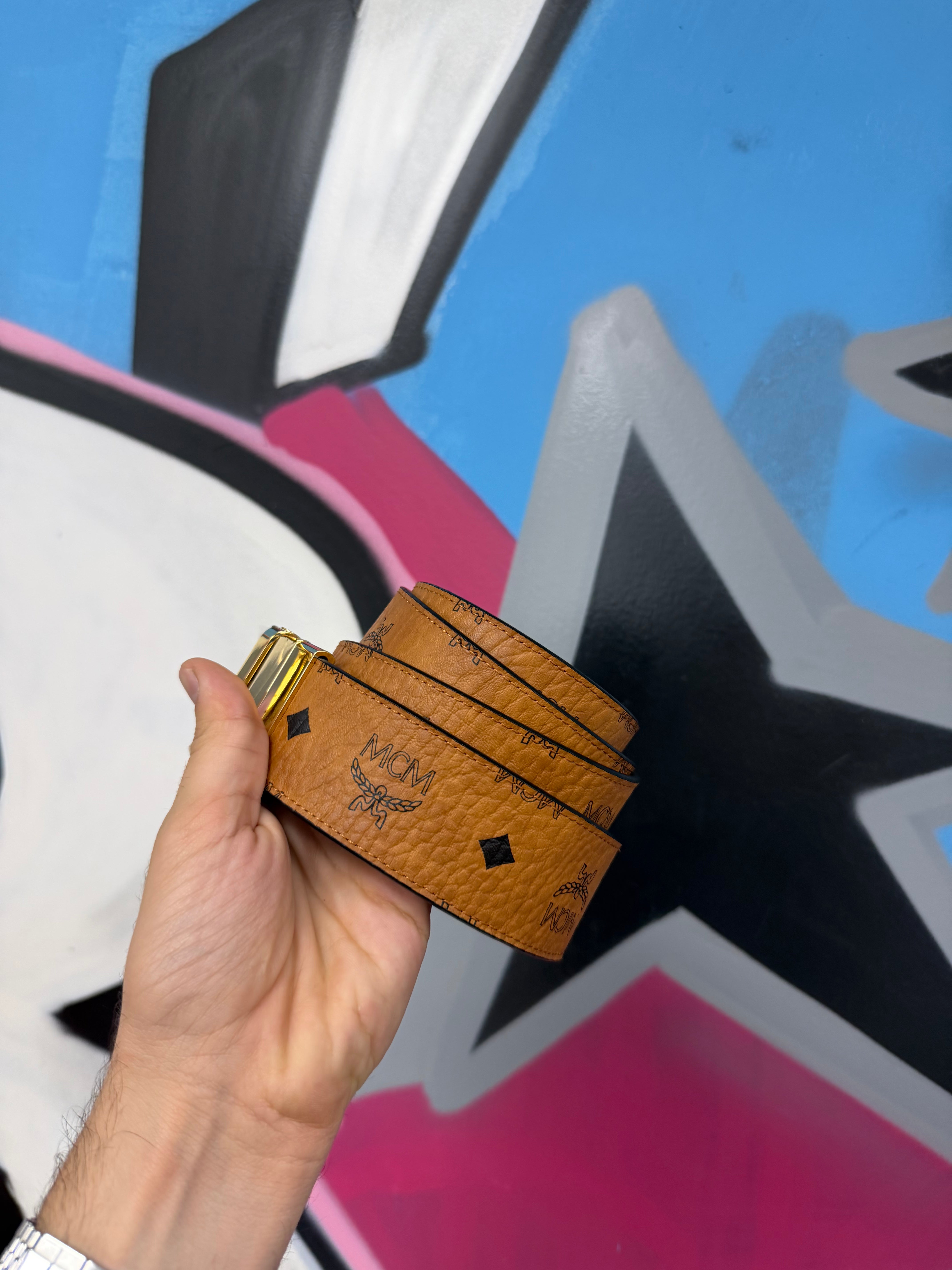 MCM Brown Monogram Belt