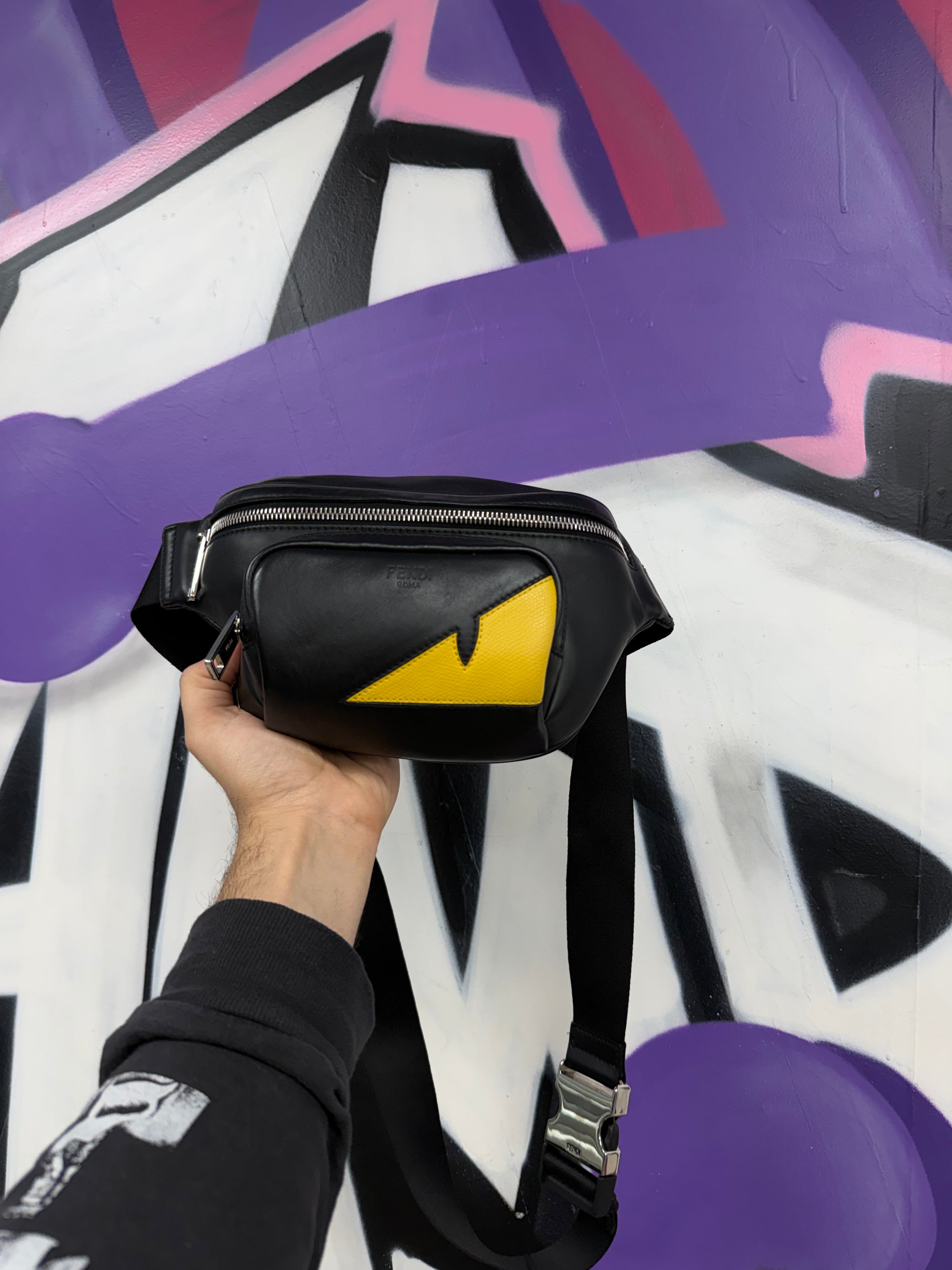 Fendi Black Yellow Eye Monster Bag