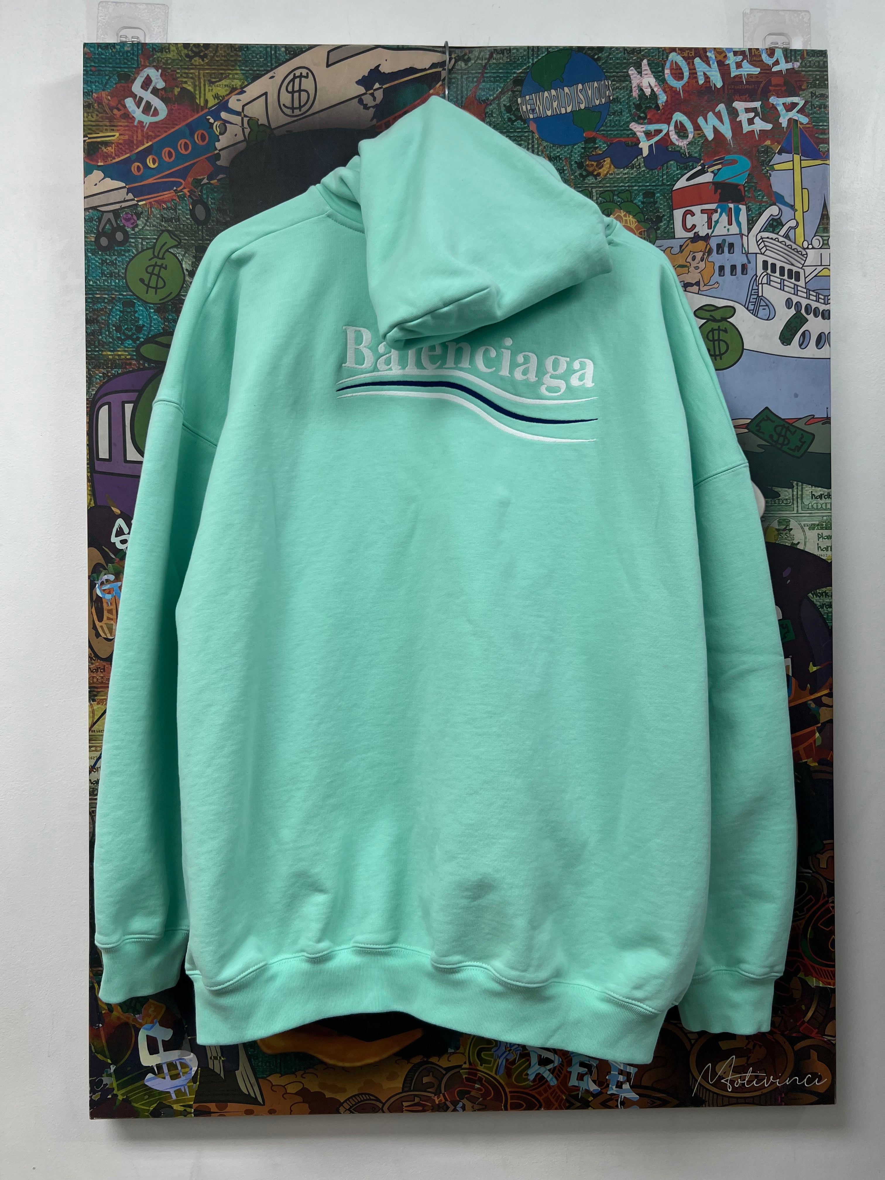 Balenciaga Tiffany Blue Campaign Logo Hoodie