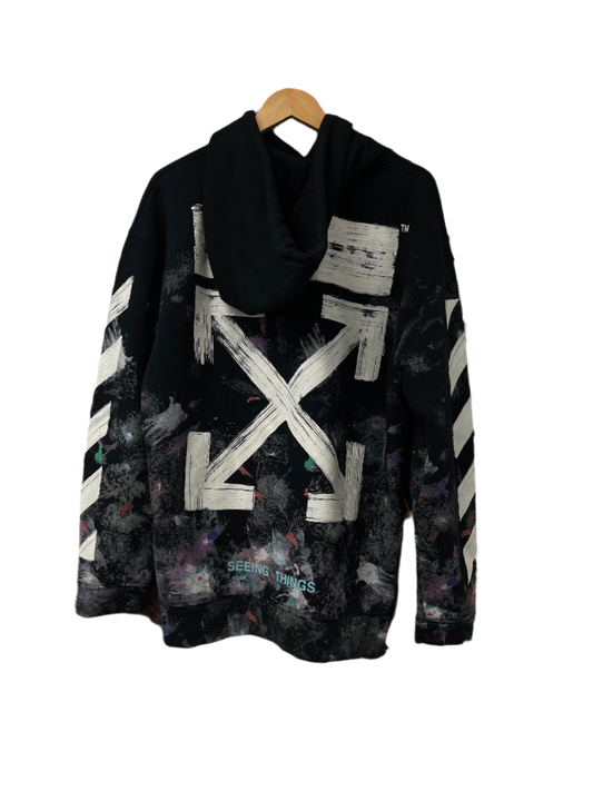 Off White Black Splatter Hoodie