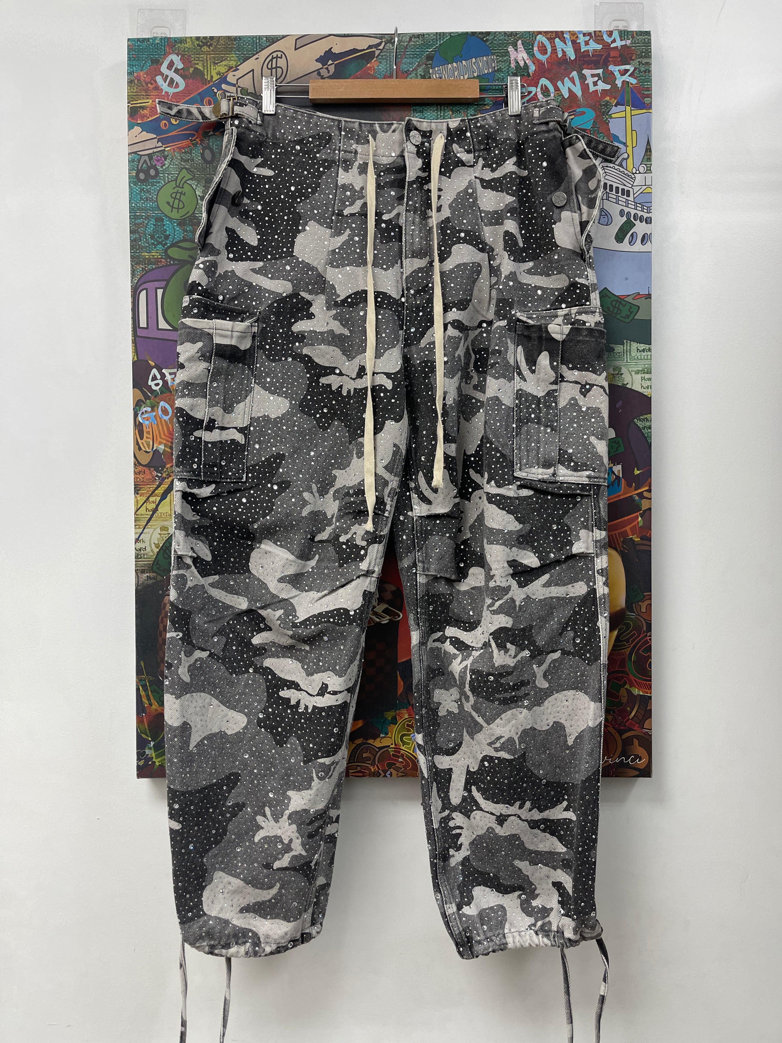 Vale Snow Camo Crystal Cargo Pants