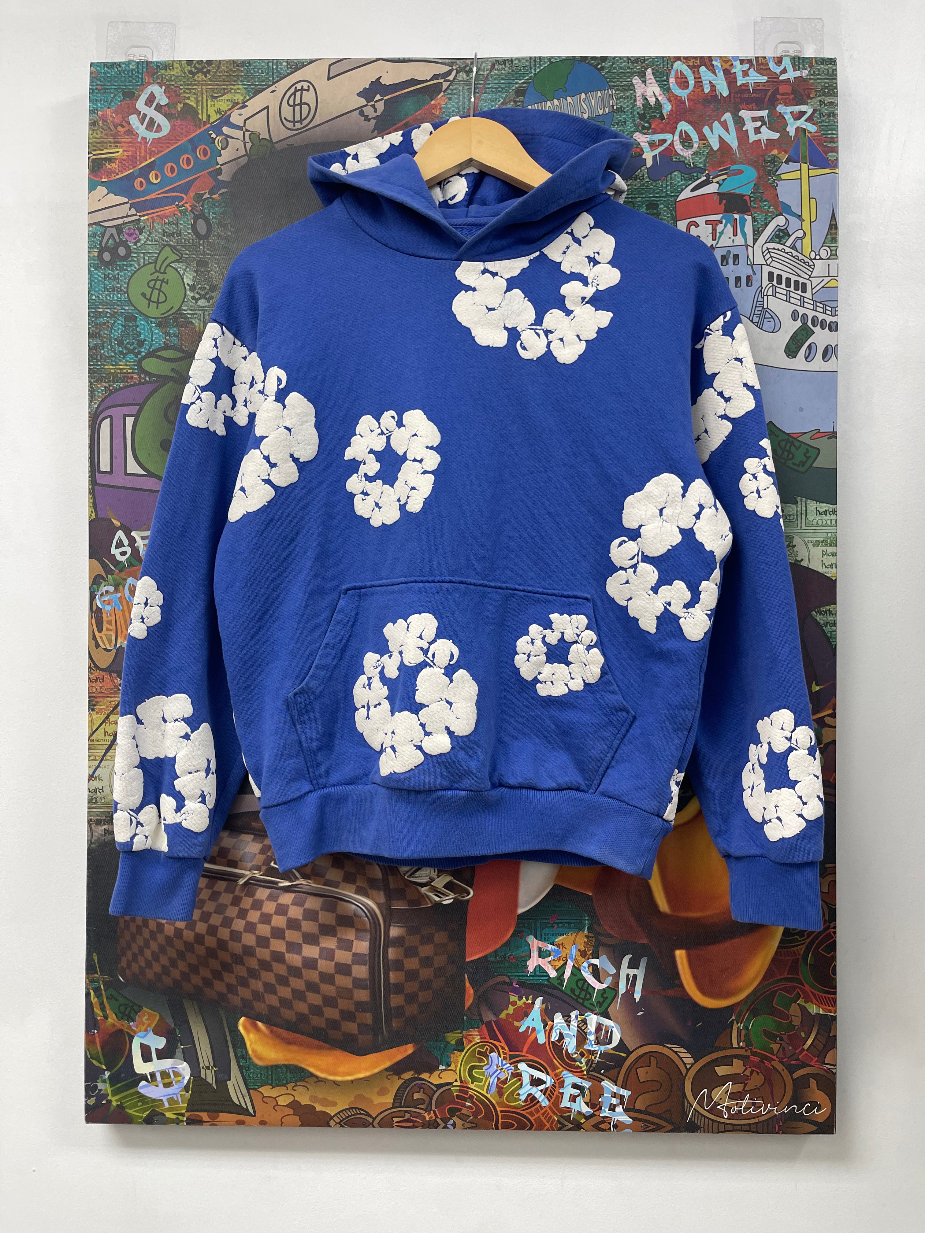 Denim Tears Blue White Wreath Hoodie