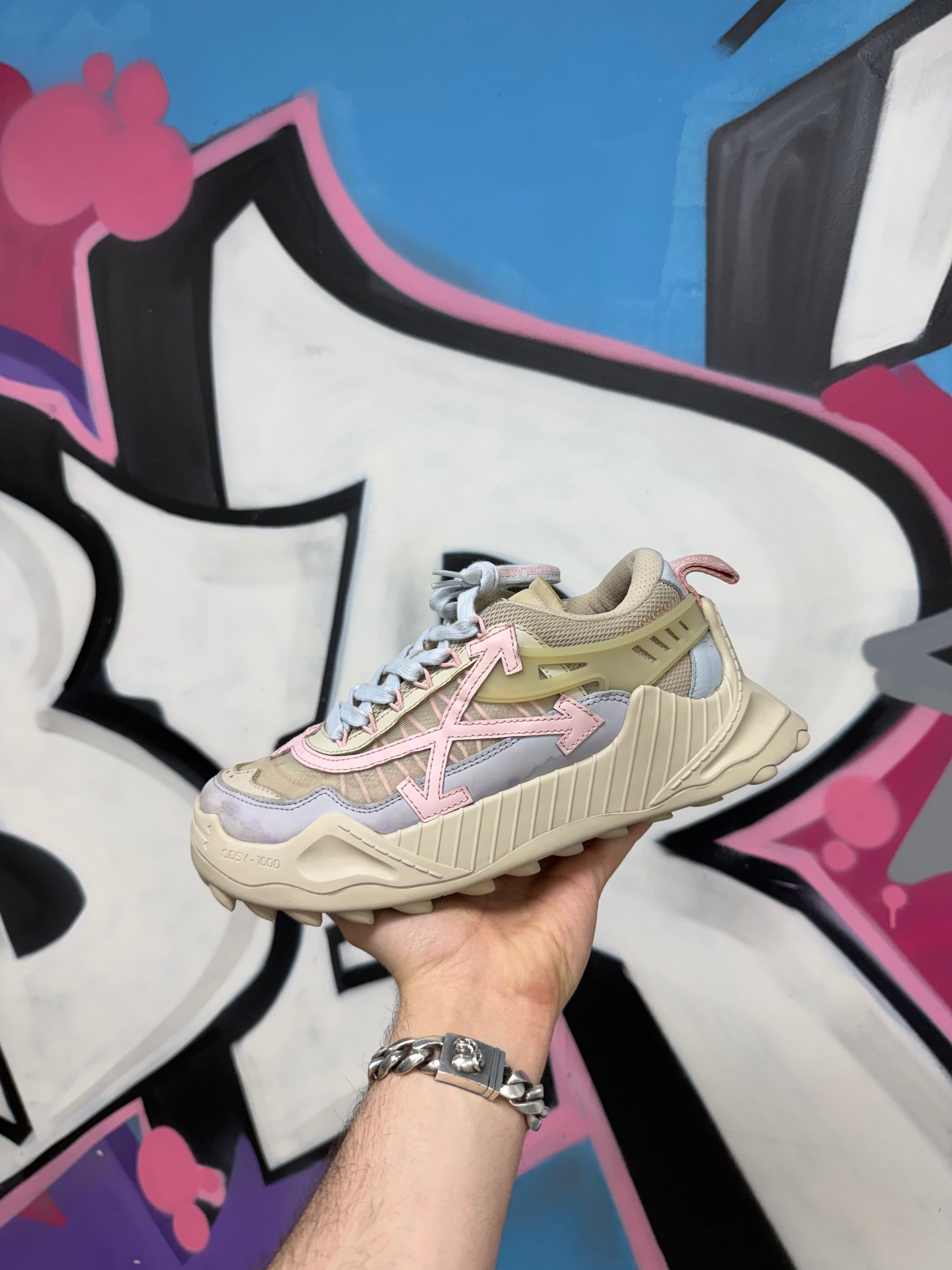 Off White Tan Pink Odsy Sneaker