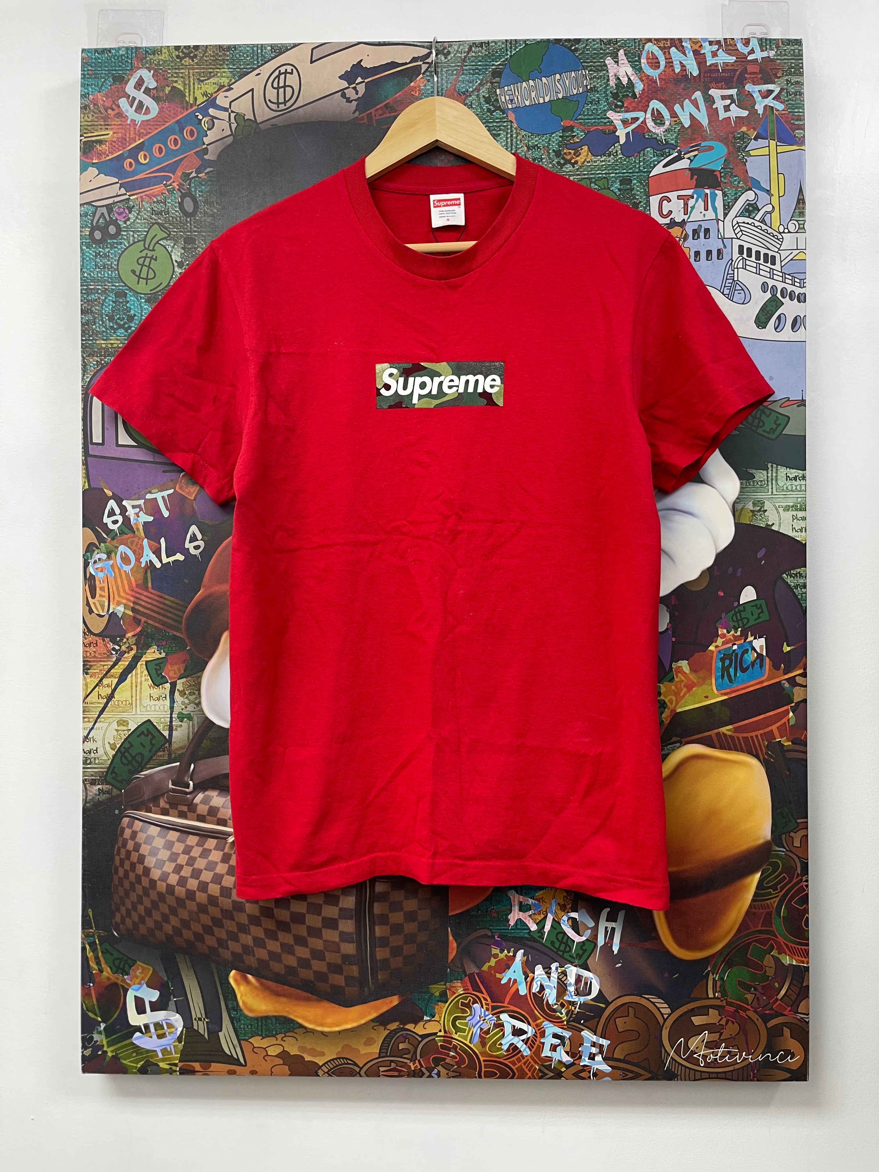 Supreme Red Camo Box Logo Tee