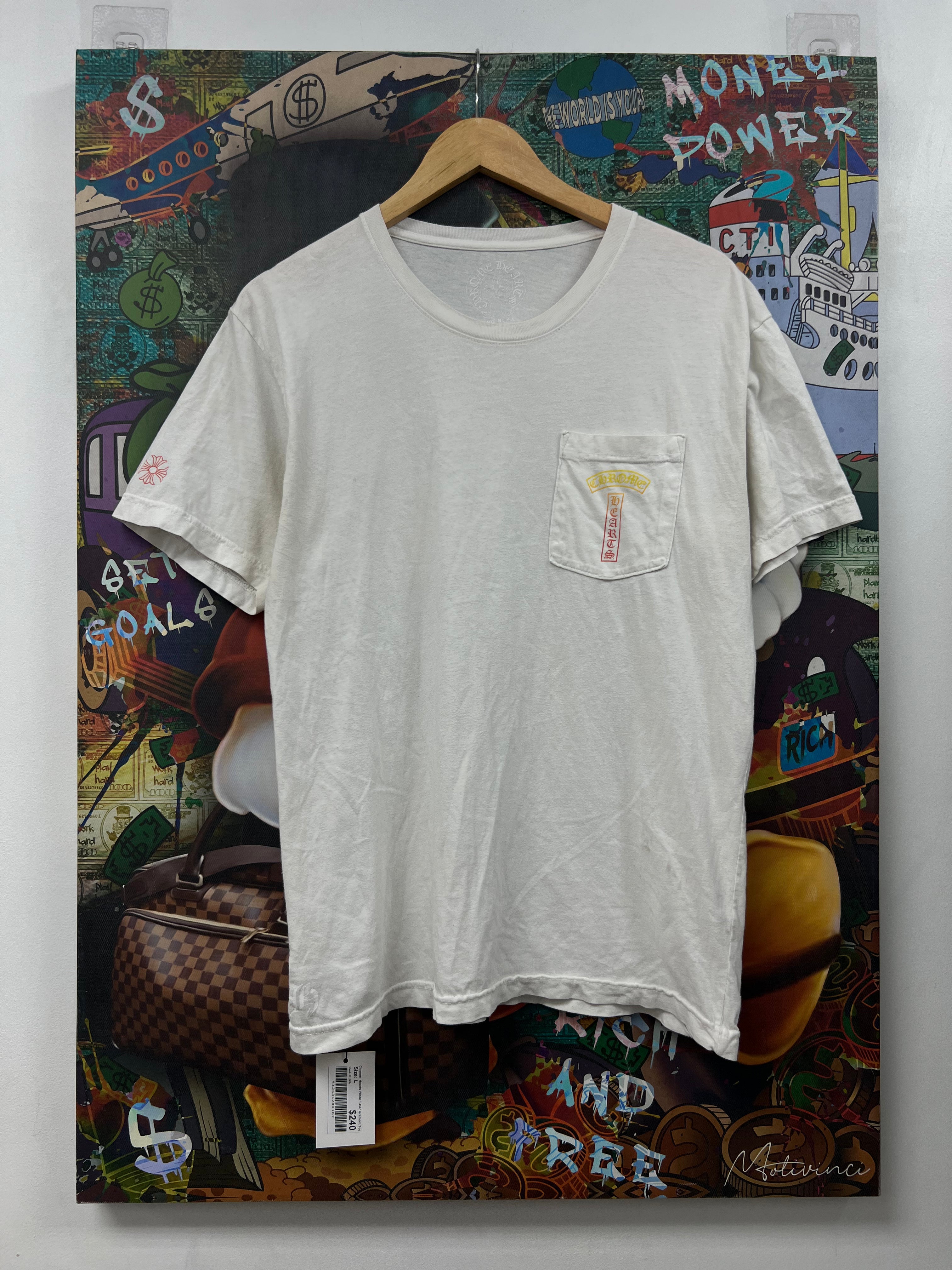Chrome  Hearts White T-Bar Gradient Tee