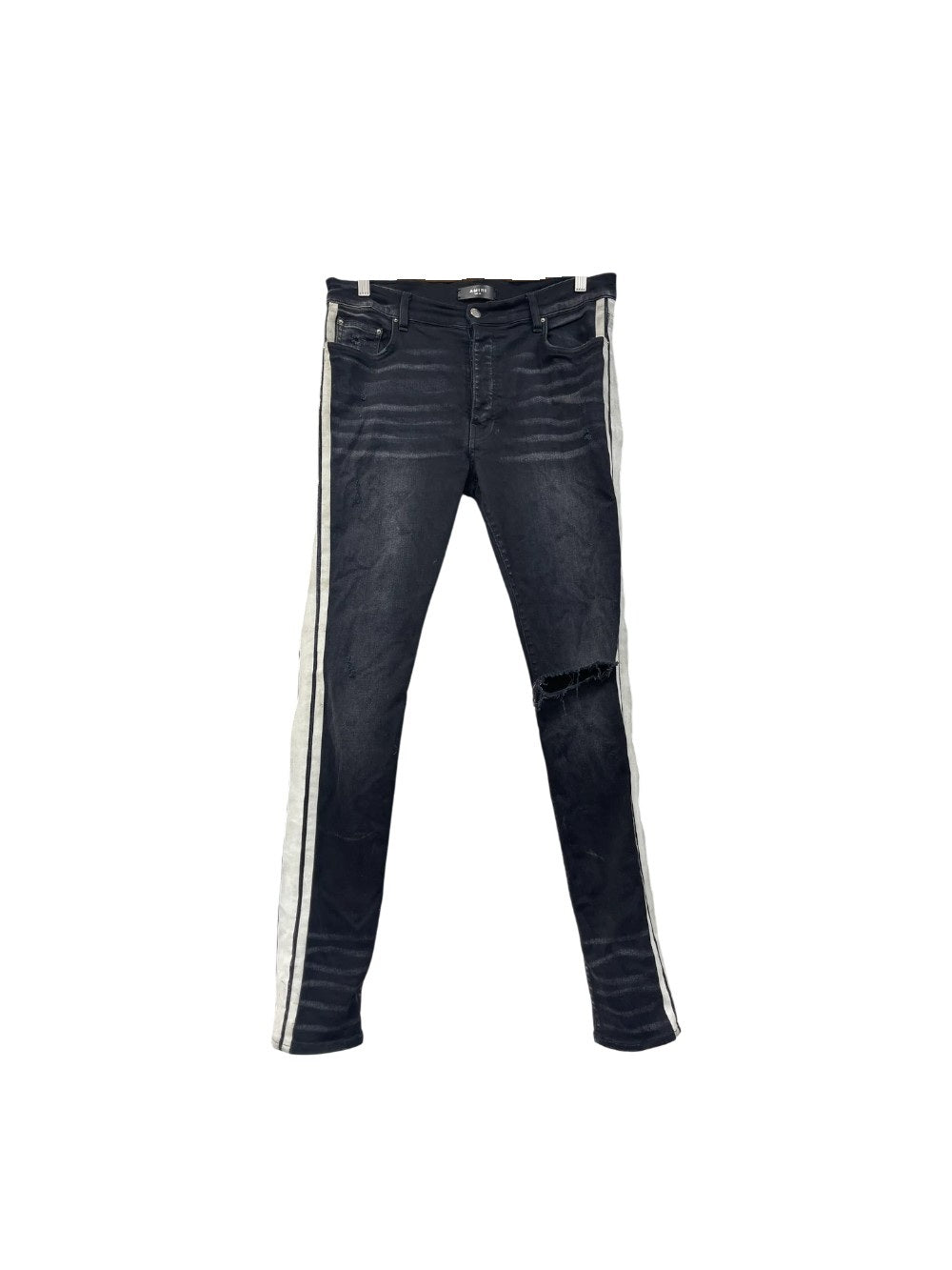 Amiri Stripe Black Wash & White Jeans